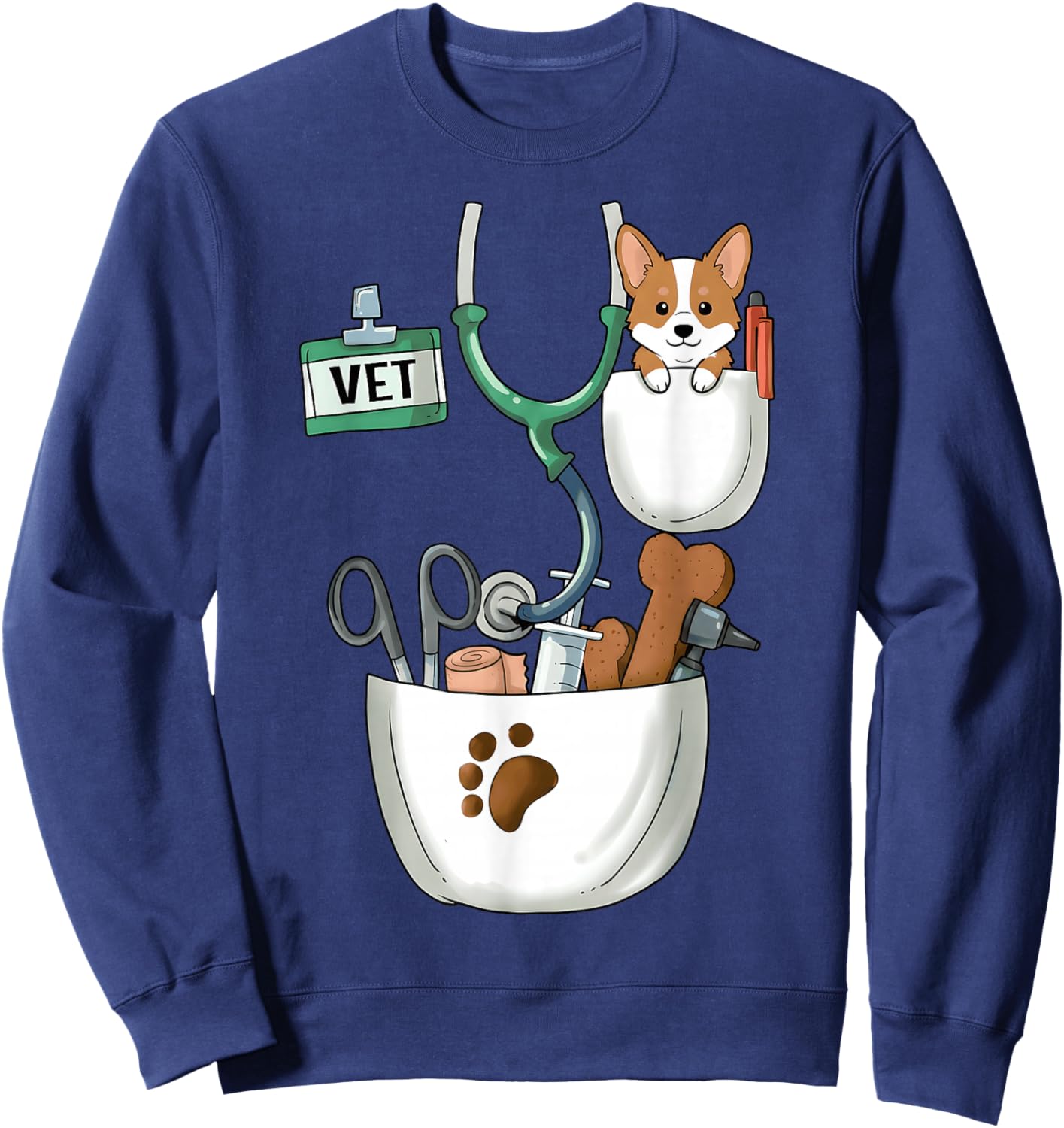 Outils de médecine vétérinaire et Chiot Corgi Sweatshirt - Sweatshirt | Navy