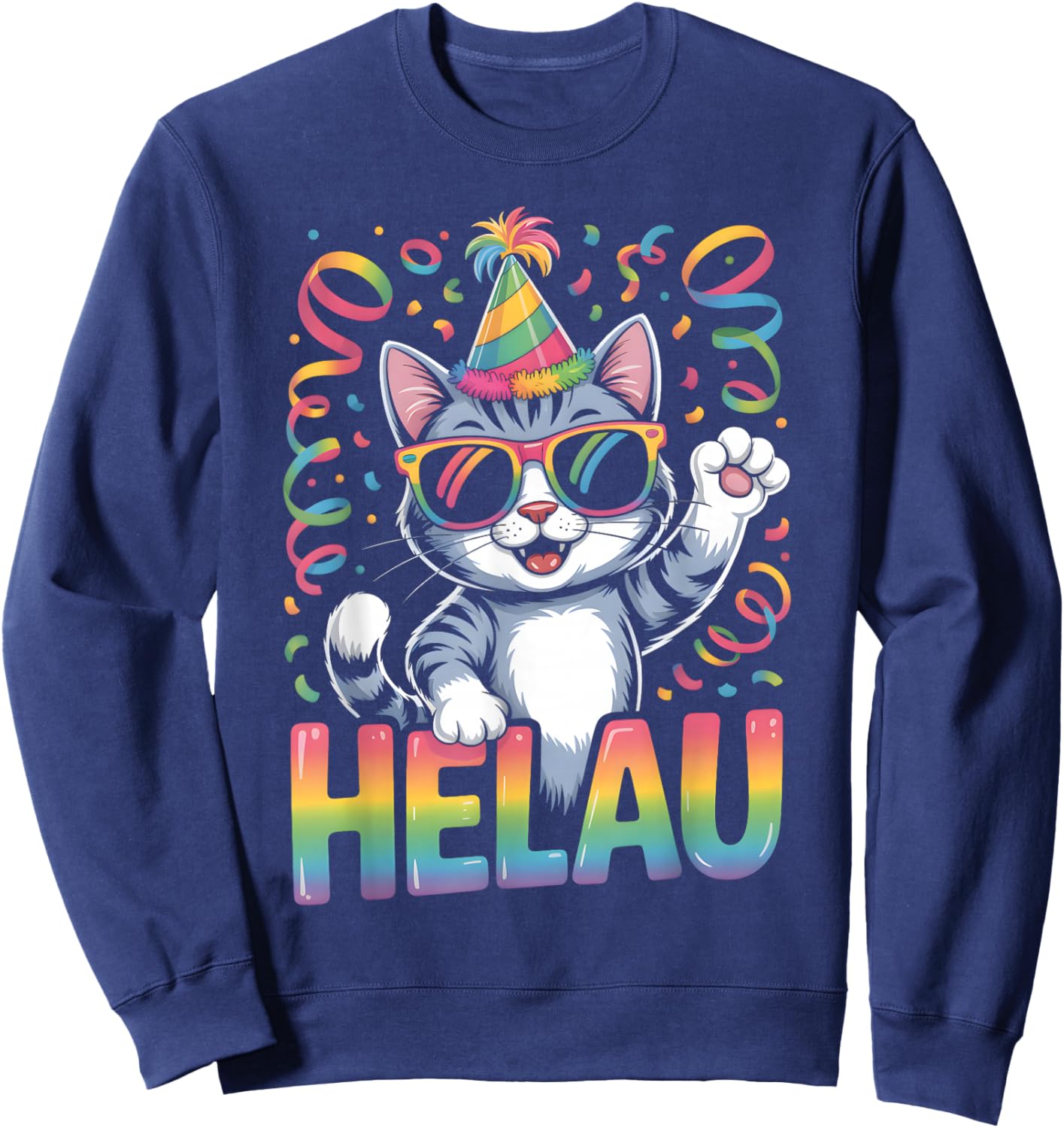 Funny Cat Carnival Costume Carnival Costume Cat Helau Sweatshirt - Sweatshirt | Navy