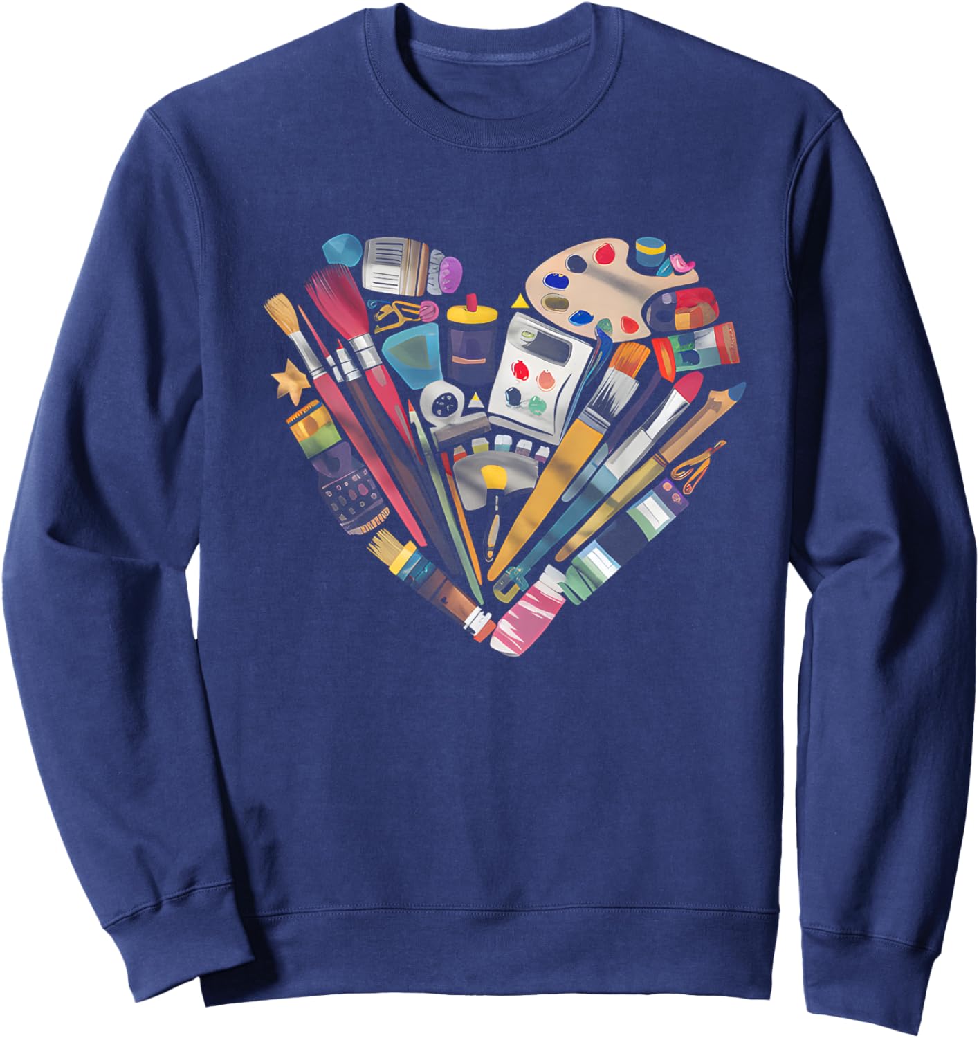 Heart Painting Art Teacher Appreciation Artist Student Sweatshirt - Sweatshirt | Navy