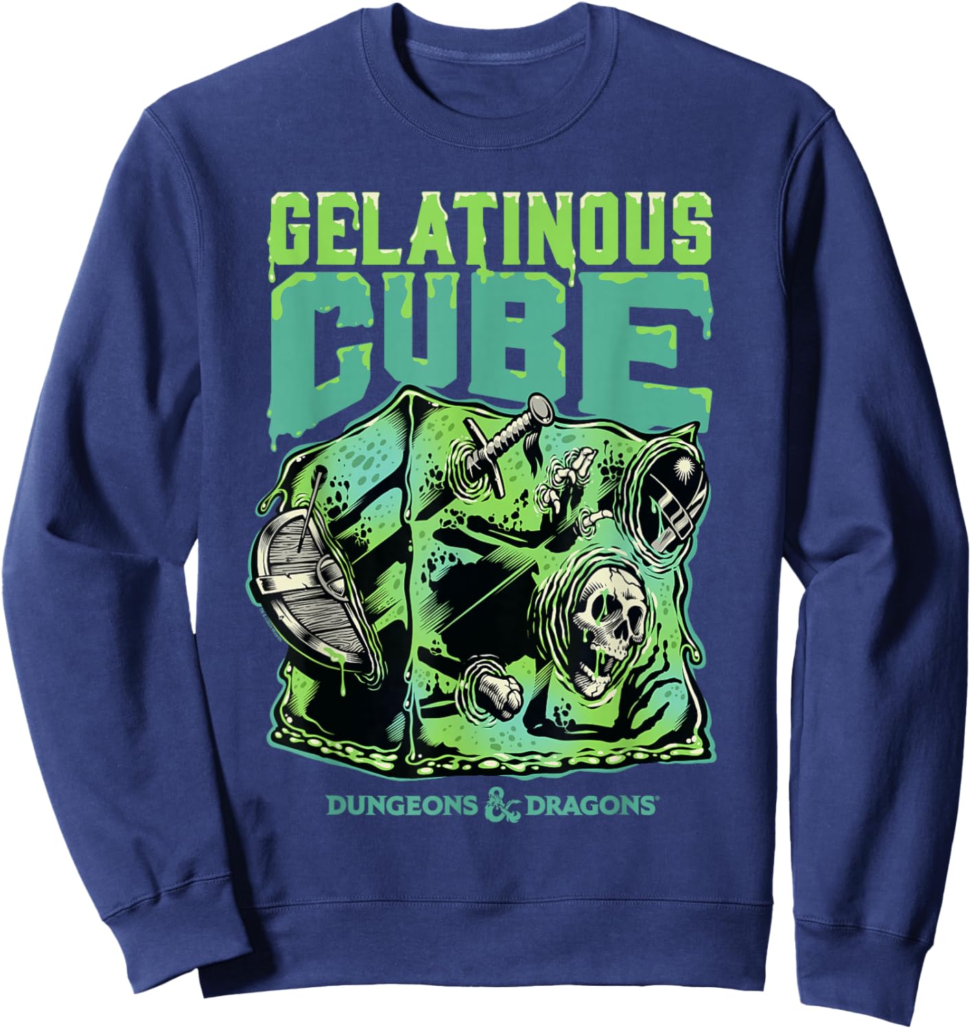 Dungeons & Dragons Acid Gelatinous Cube Sweatshirt - Sweatshirt | Navy