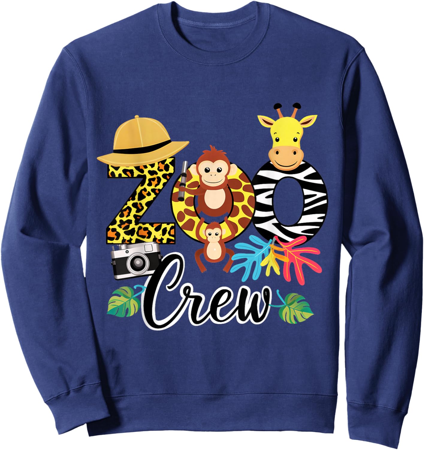 Zoo Giraffe Crew Safari Animal Zoo Keeper Kids Costume Gifts Sweatshirt - Sweatshirt | Navy