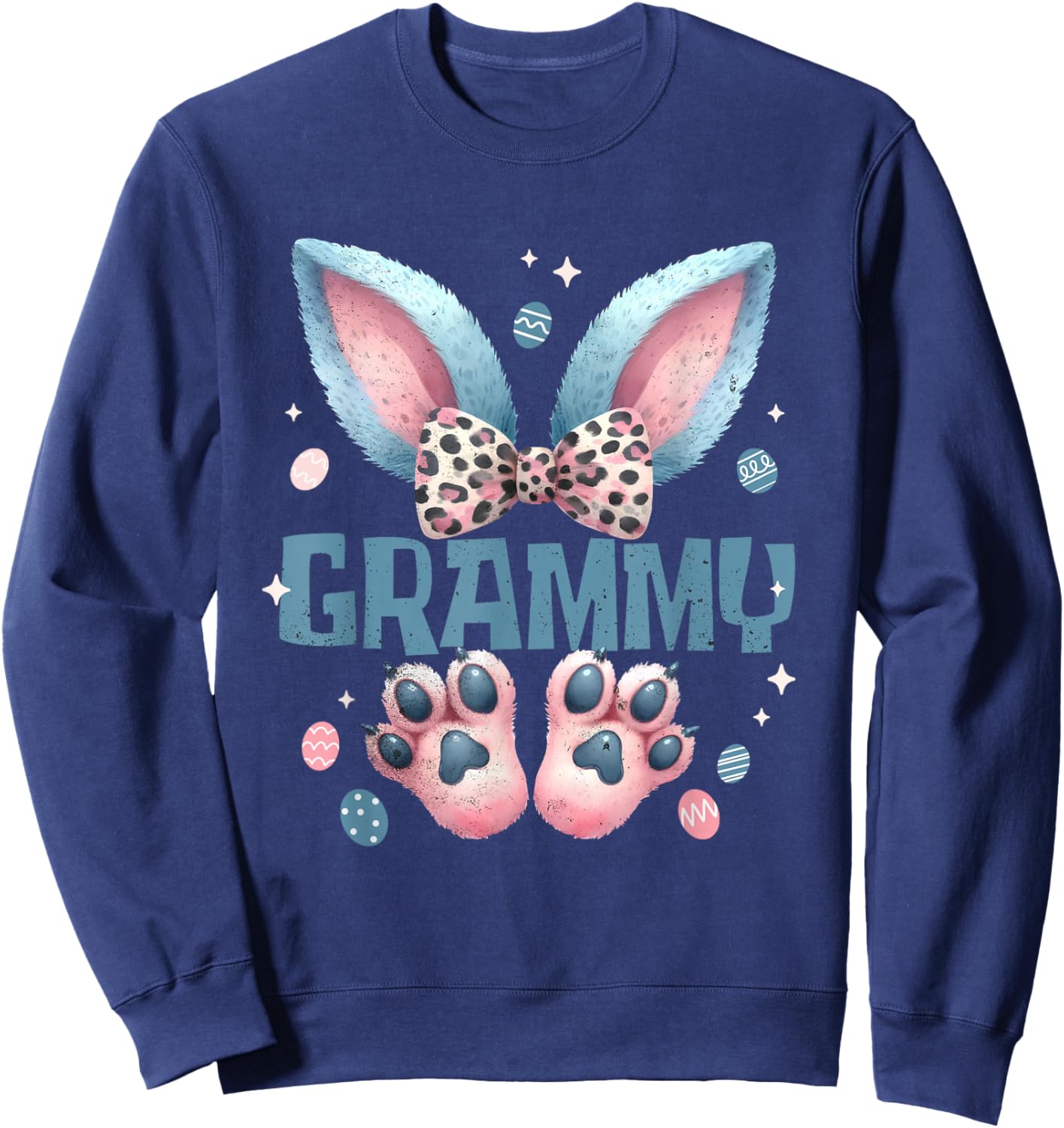 Women Grammy Easter Happy Easter Day Mommy Bunny Grandma Sweatshirt - Sweatshirt | Navy