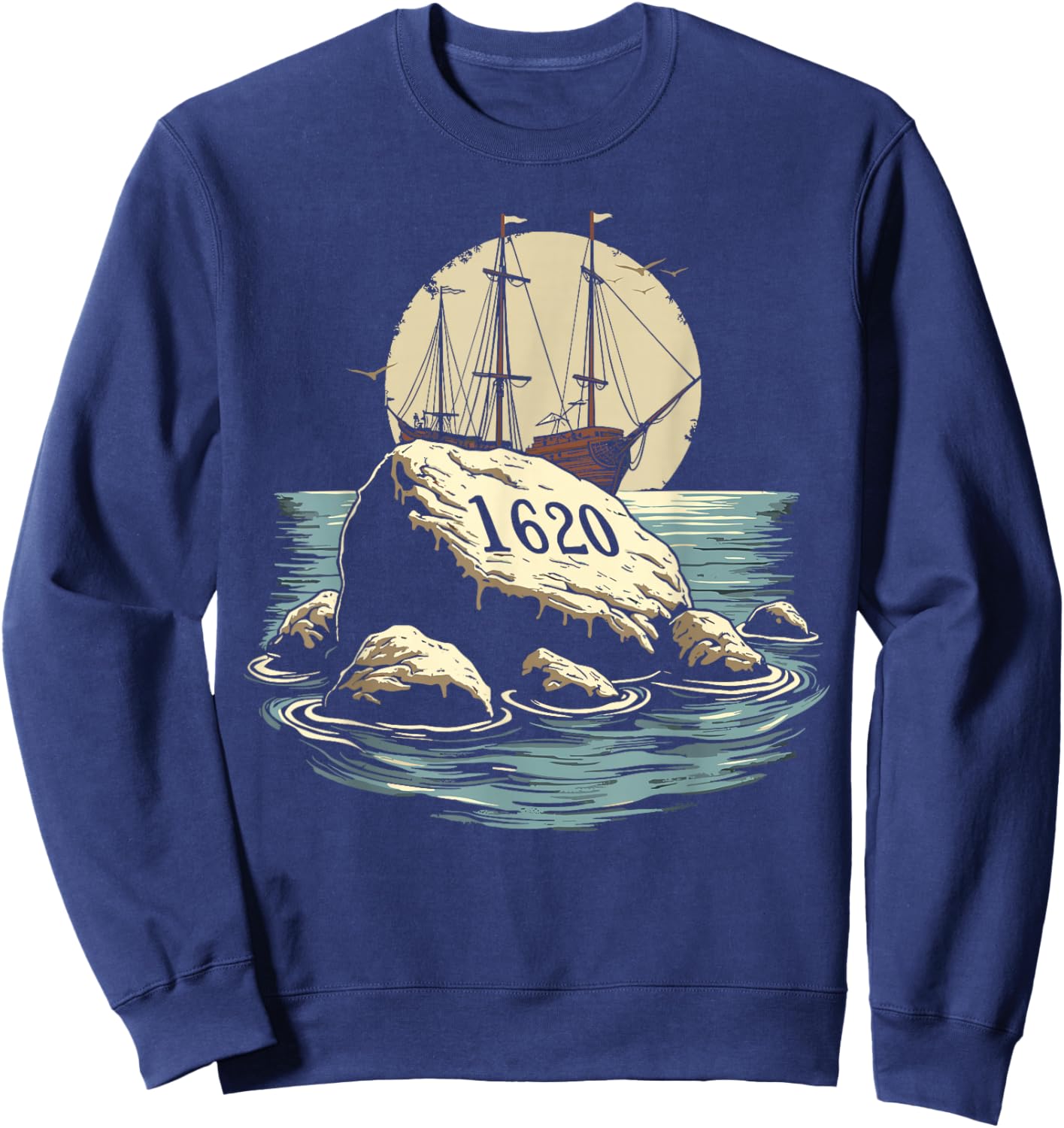 Plymouth Rock, Plymouth Massachusetts, Plymouth Rock Sweatshirt - Sweatshirt | Navy