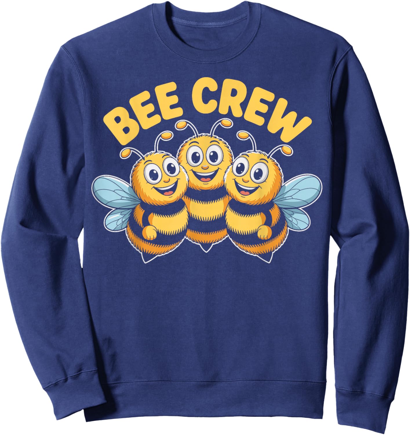Bee Crew Cute Cartoon Bumblebee Pollen Apiarist Beehive Sweatshirt - Sweatshirt | Navy