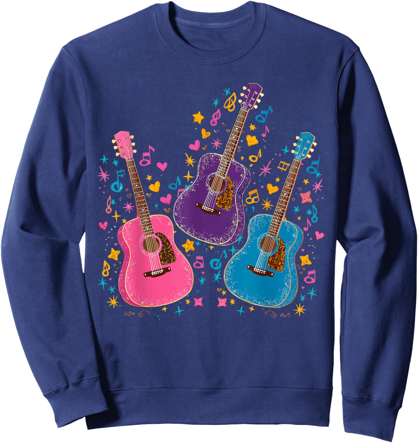 Musical Acoustic Guitars Sweatshirt - Sweatshirt | Navy