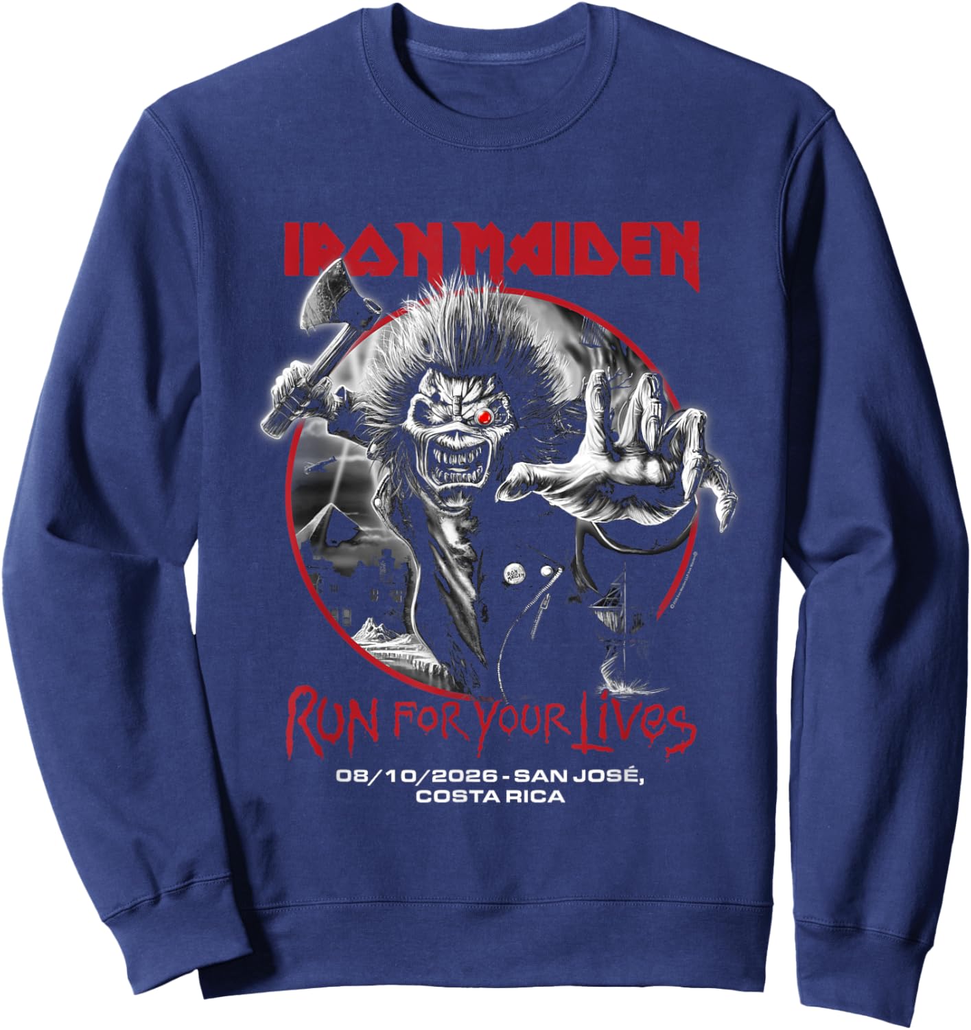 Iron Maiden Run for Your Lives Tour 2026 San Jose Sweatshirt - Sweatshirt | Navy