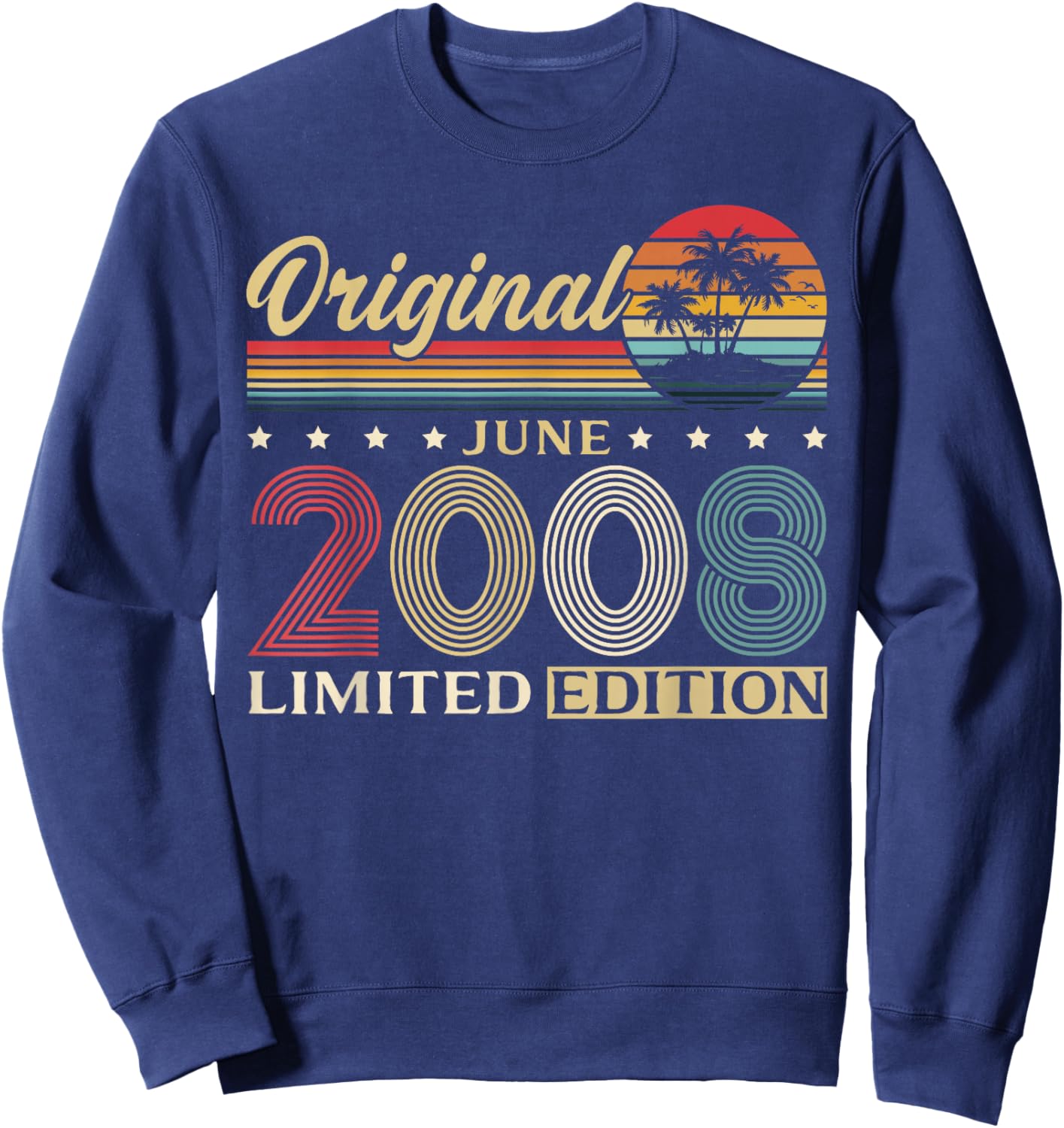 18 Ans Anniversaire Homme Cadeau Juin 2008 Vintage Sweatshirt - Sweatshirt | Navy