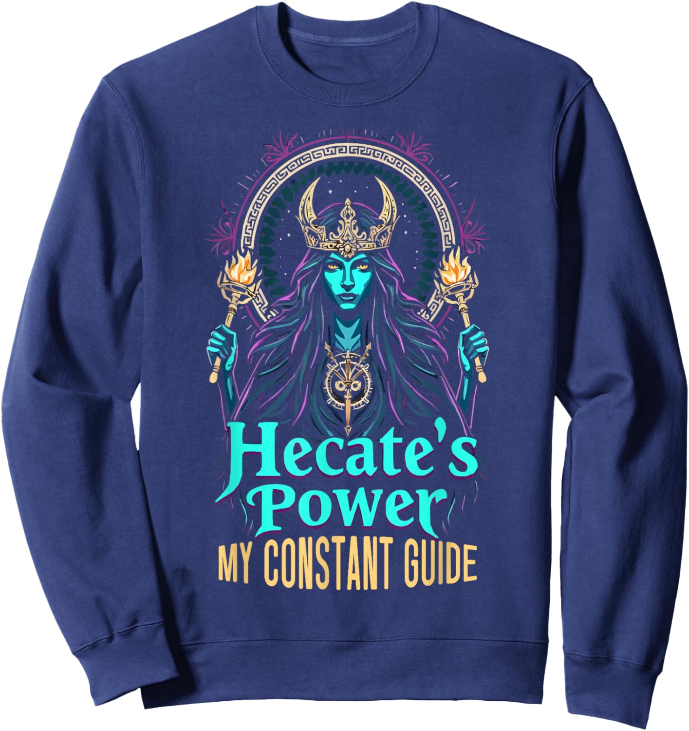 Hecate Moon Goddess Greek Goddess Greek Mythology Sweatshirt - Sweatshirt | Navy