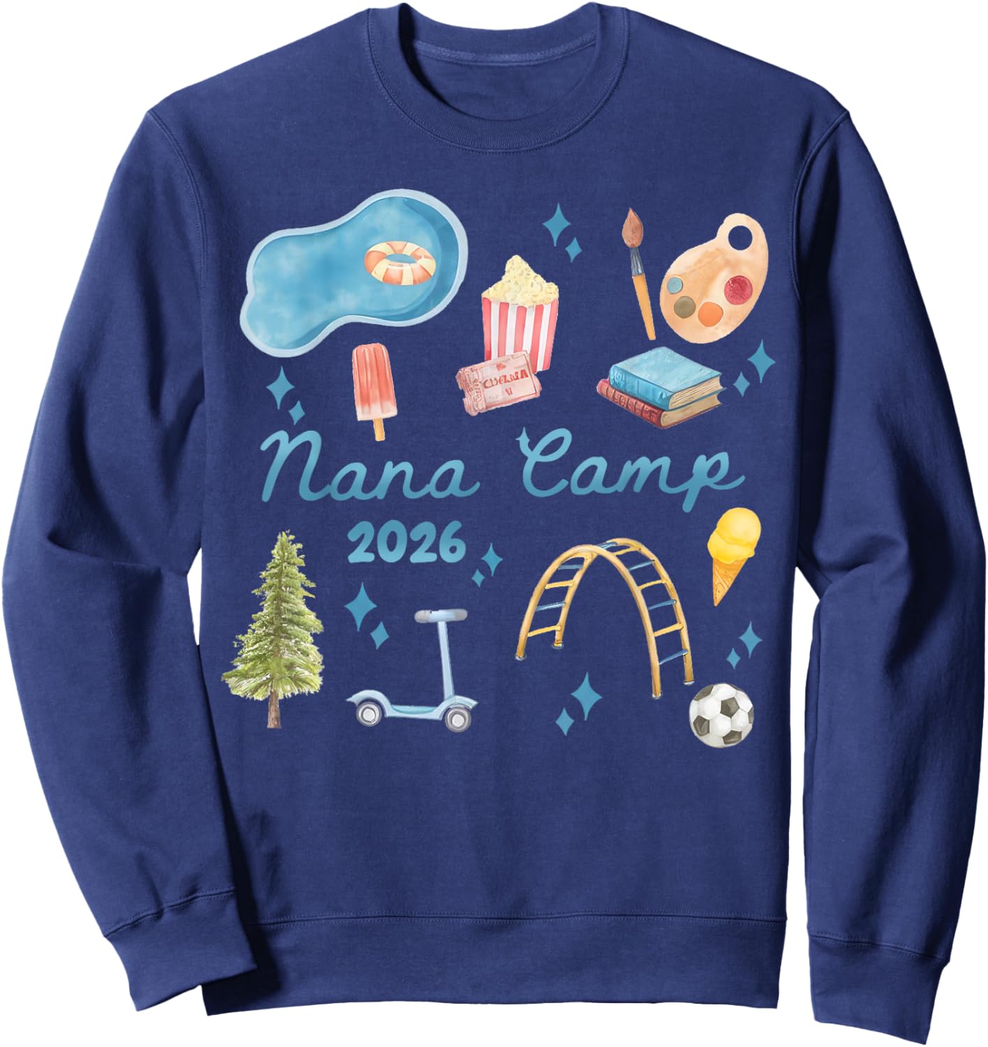 Nana Camp 2026 Family Vacation Summer Camping Crew Kids Sweatshirt - Sweatshirt | Navy