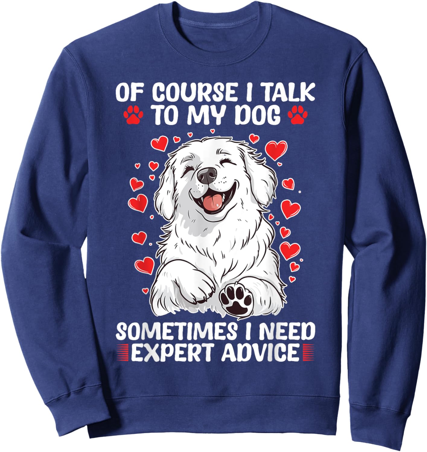 Great Pyrenees Dog Owner Men Women Girls Kids Sweatshirt - Sweatshirt | Navy