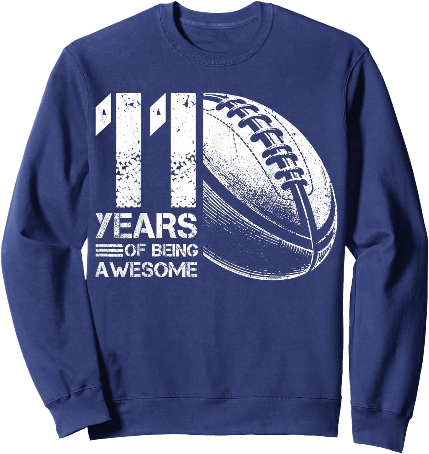 Retro Rugby Player for 11th Birthday Boy Girl 11 Years Old Sweatshirt - Sweatshirt | Navy