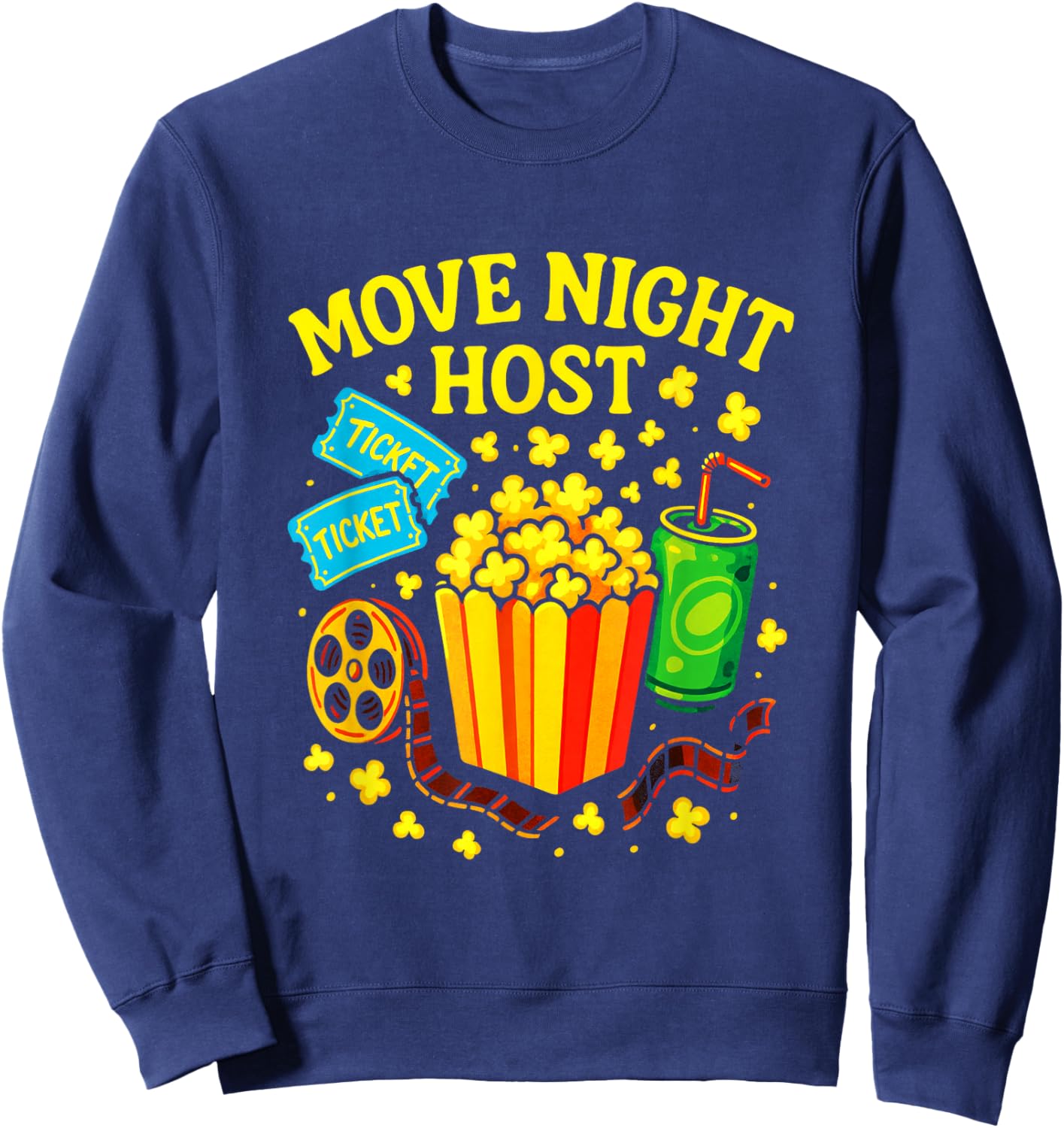 Movie Night Host - Popcorn Cinema Fun Sweatshirt - Sweatshirt | Navy