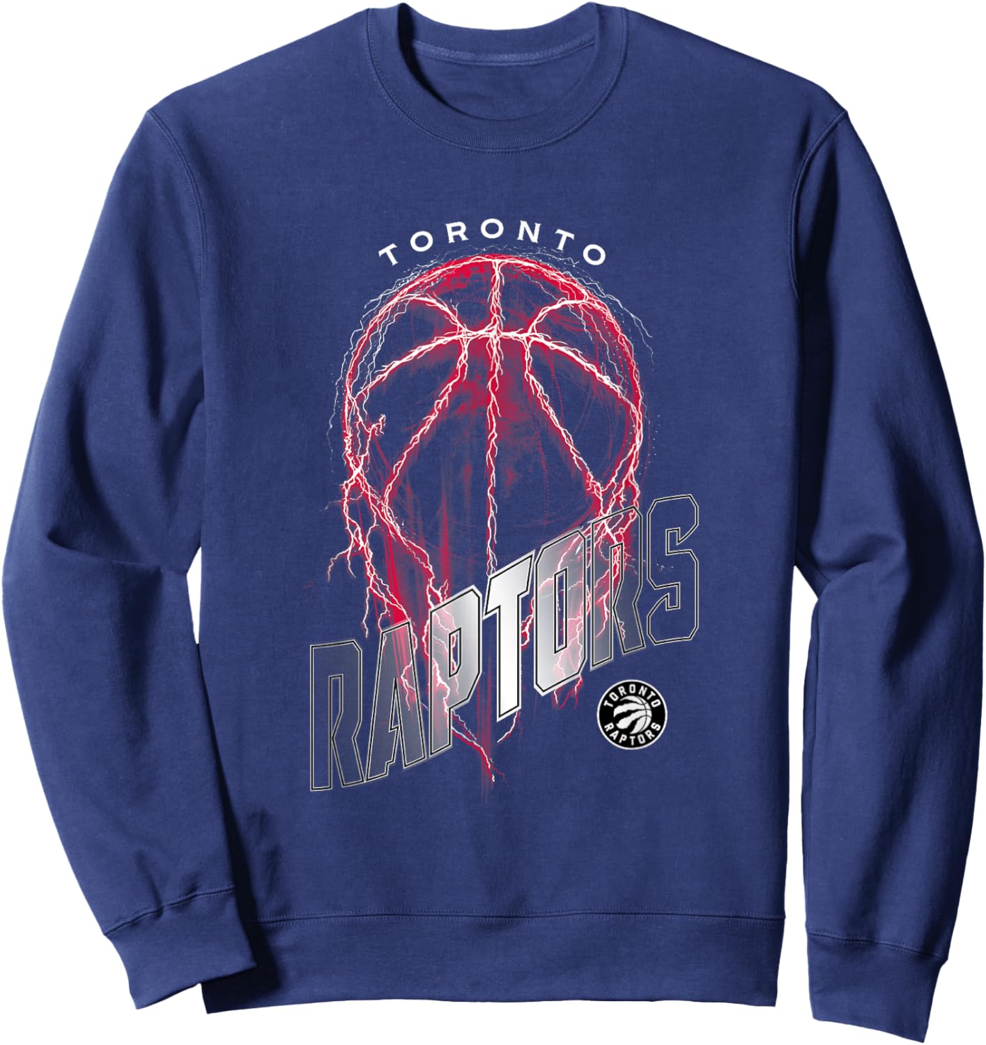 NBA Toronto Raptors Lightning Bolt Basketball Logo Sweatshirt - Sweatshirt | Navy