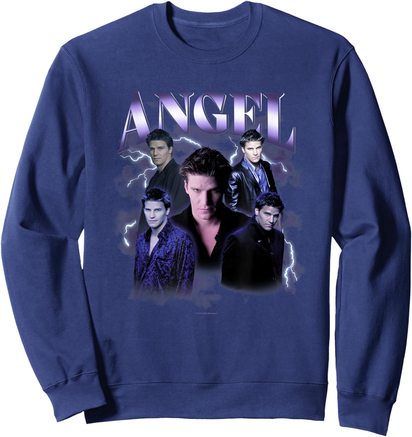 Buffy The Vampire Slayer Iconic Angel 90's Collage Poster Sweatshirt - Sweatshirt | Navy