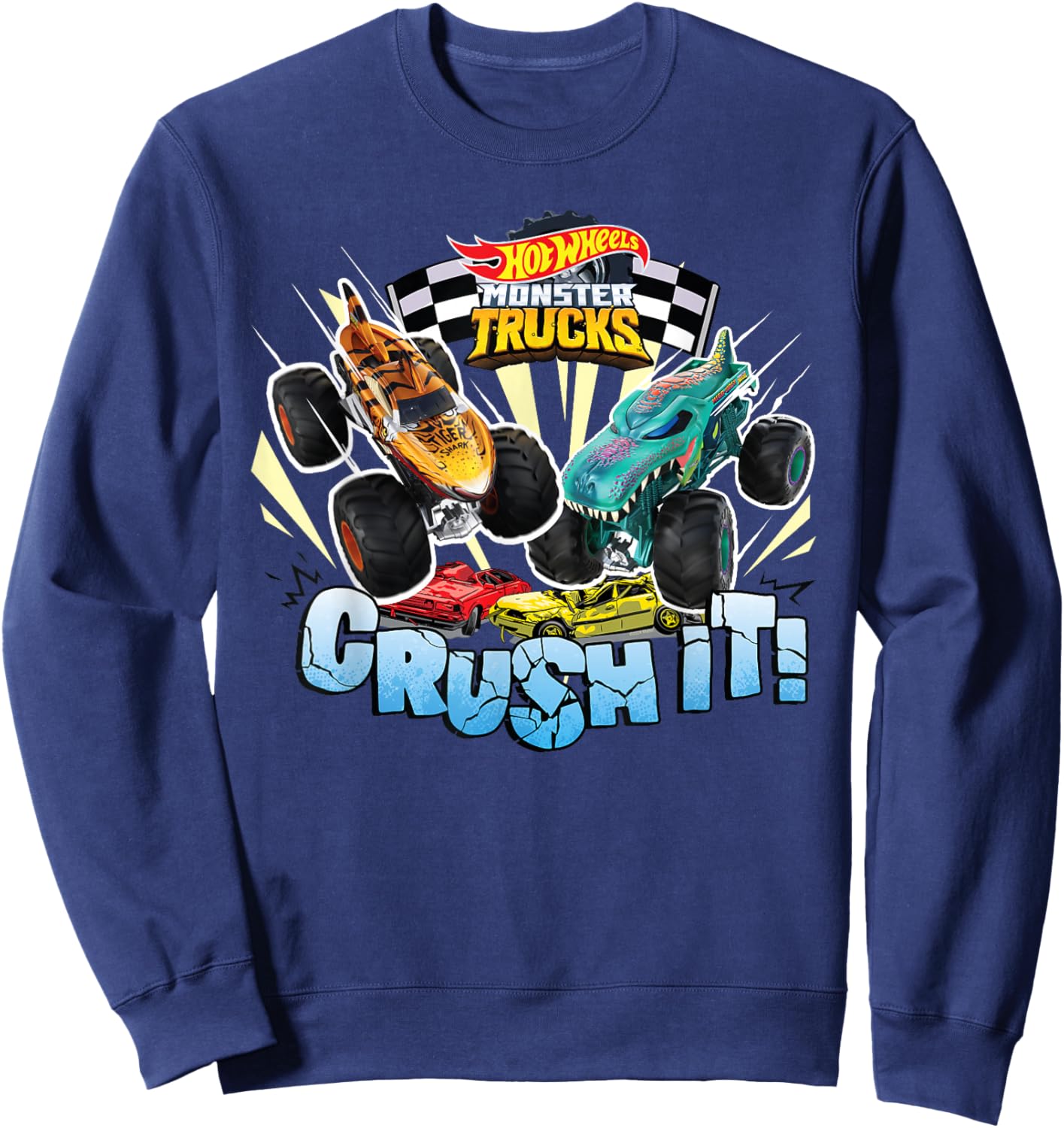 Hot Wheels Monster Trucks - Crush It Sweatshirt - Sweatshirt | Navy