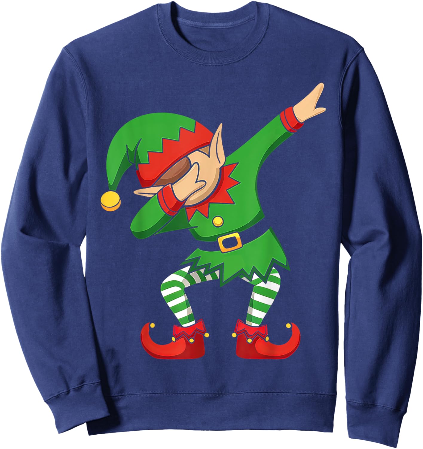 Dabbing Elf Christmas Squad Funny Xmas Family Boys Kids Sweatshirt - Sweatshirt | Navy
