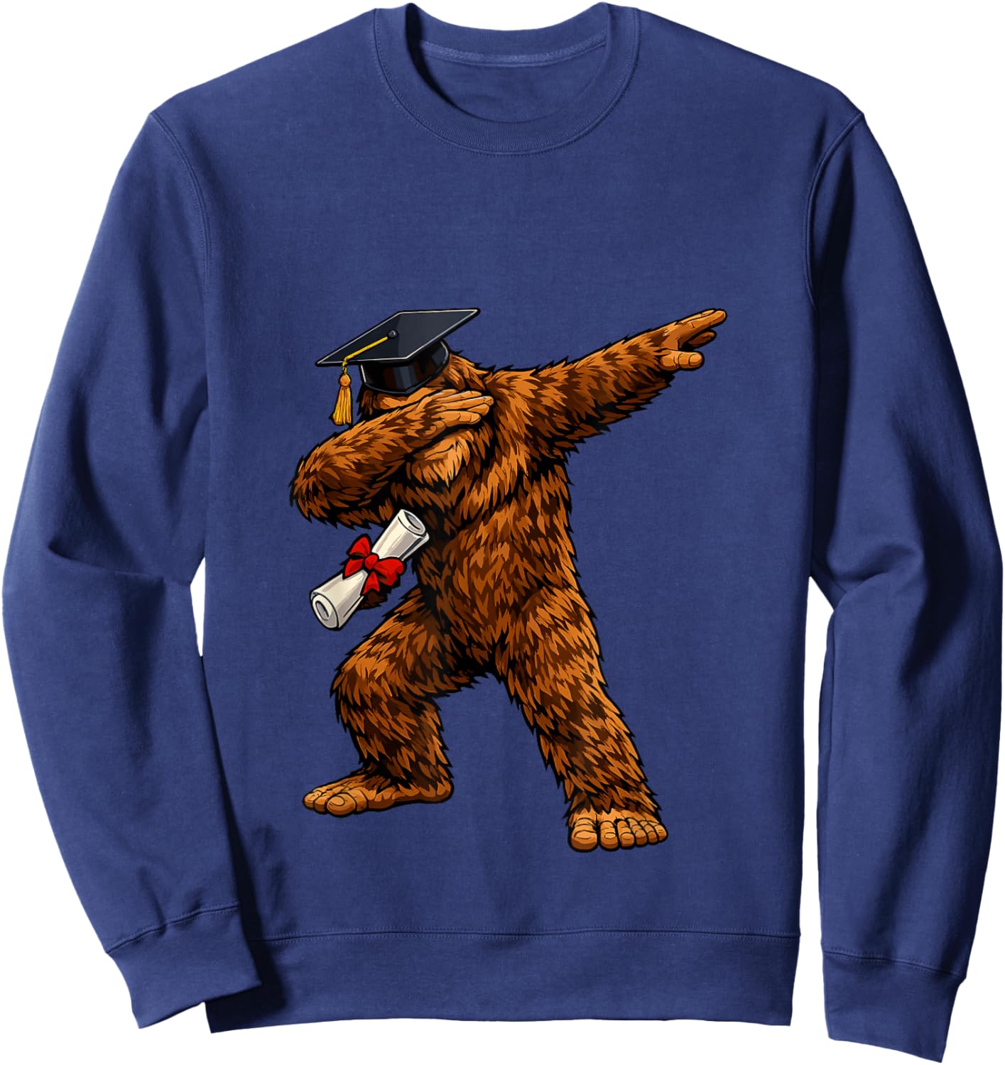 Class of 2026 Graduation 2026 Bigfoot Dabbing Graduate Grad Sweatshirt - Sweatshirt | Navy