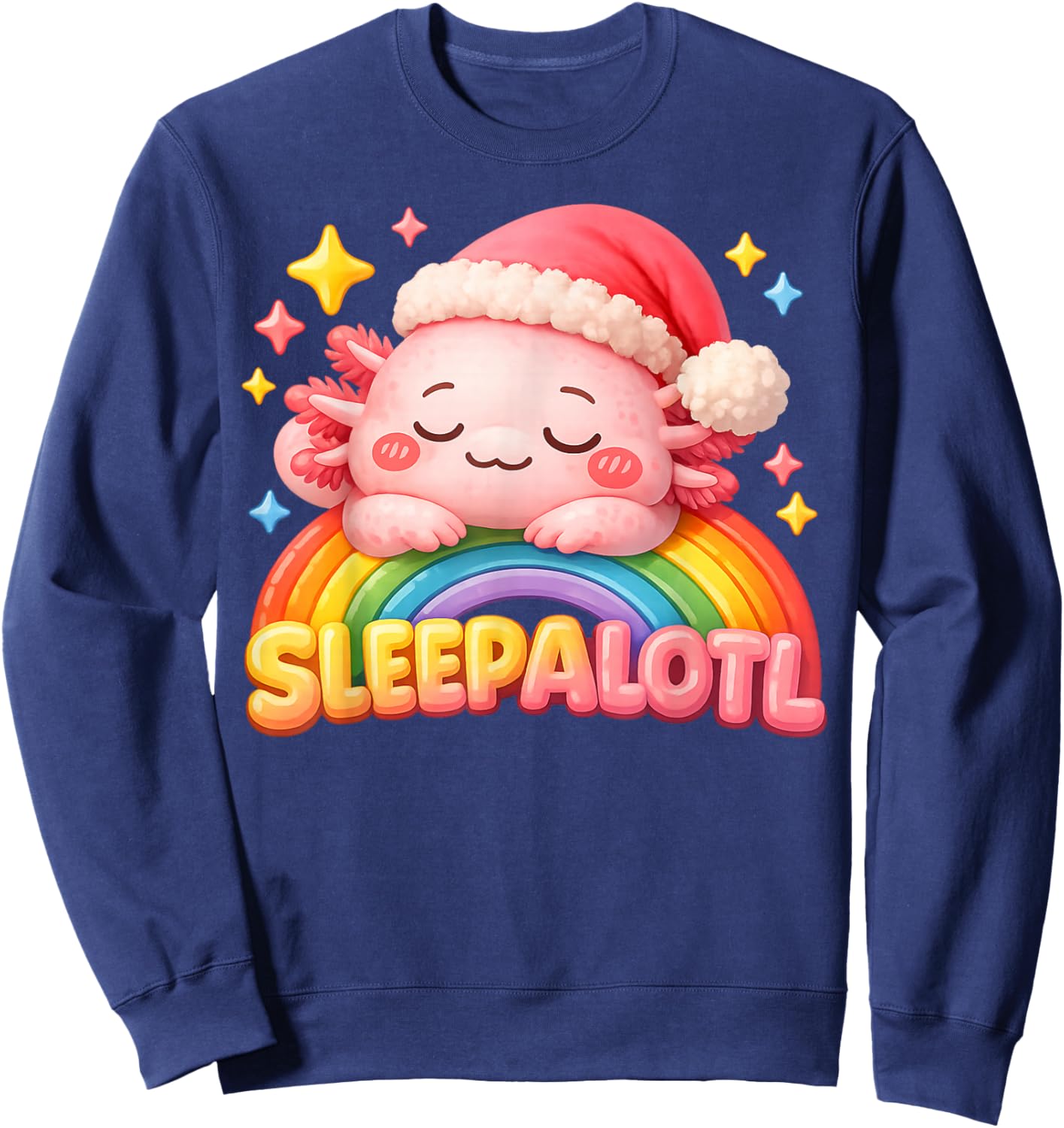 Axolotl Pajamas Girls Boys Kids Sleepshirt Sleepalotl Sweatshirt - Sweatshirt | Navy