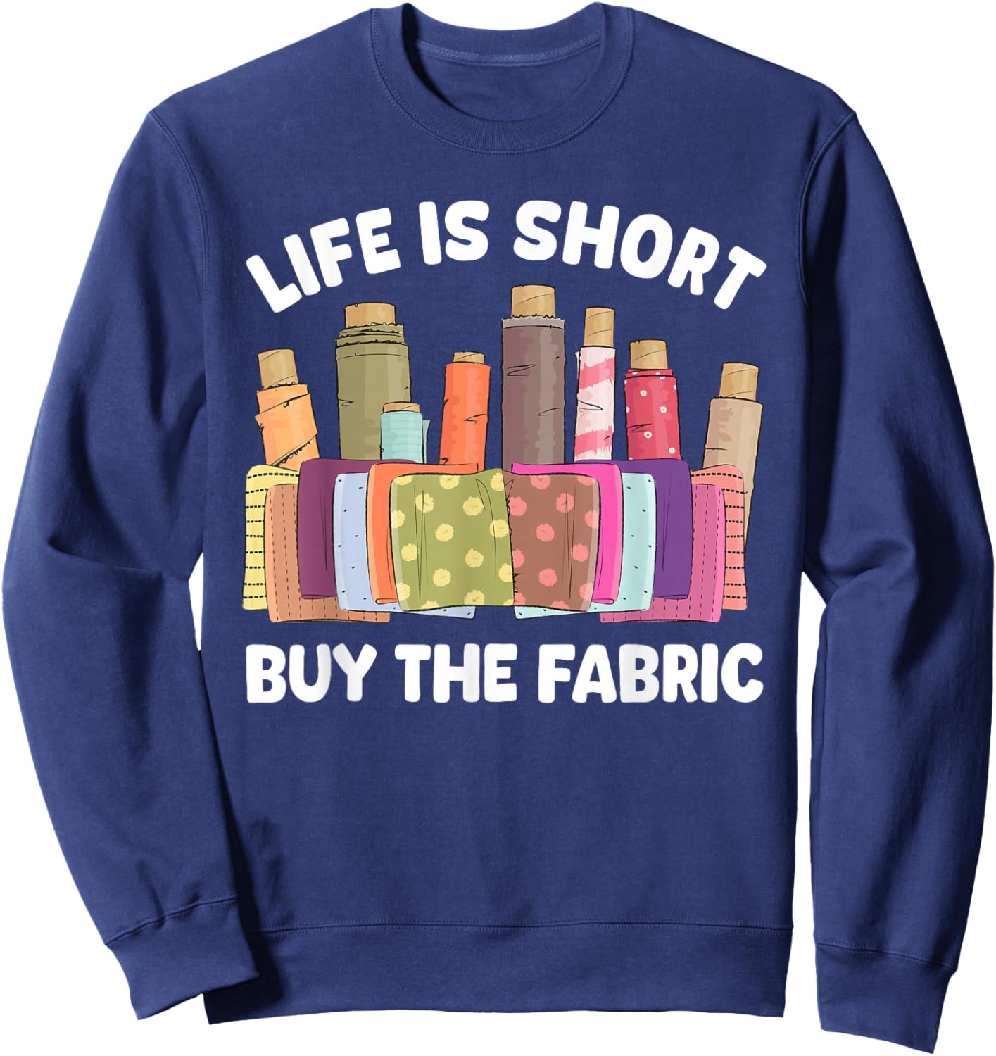 Cool Quilting Art Women Sewer Quilter Fabric Sewing Sweatshirt - Sweatshirt | Navy