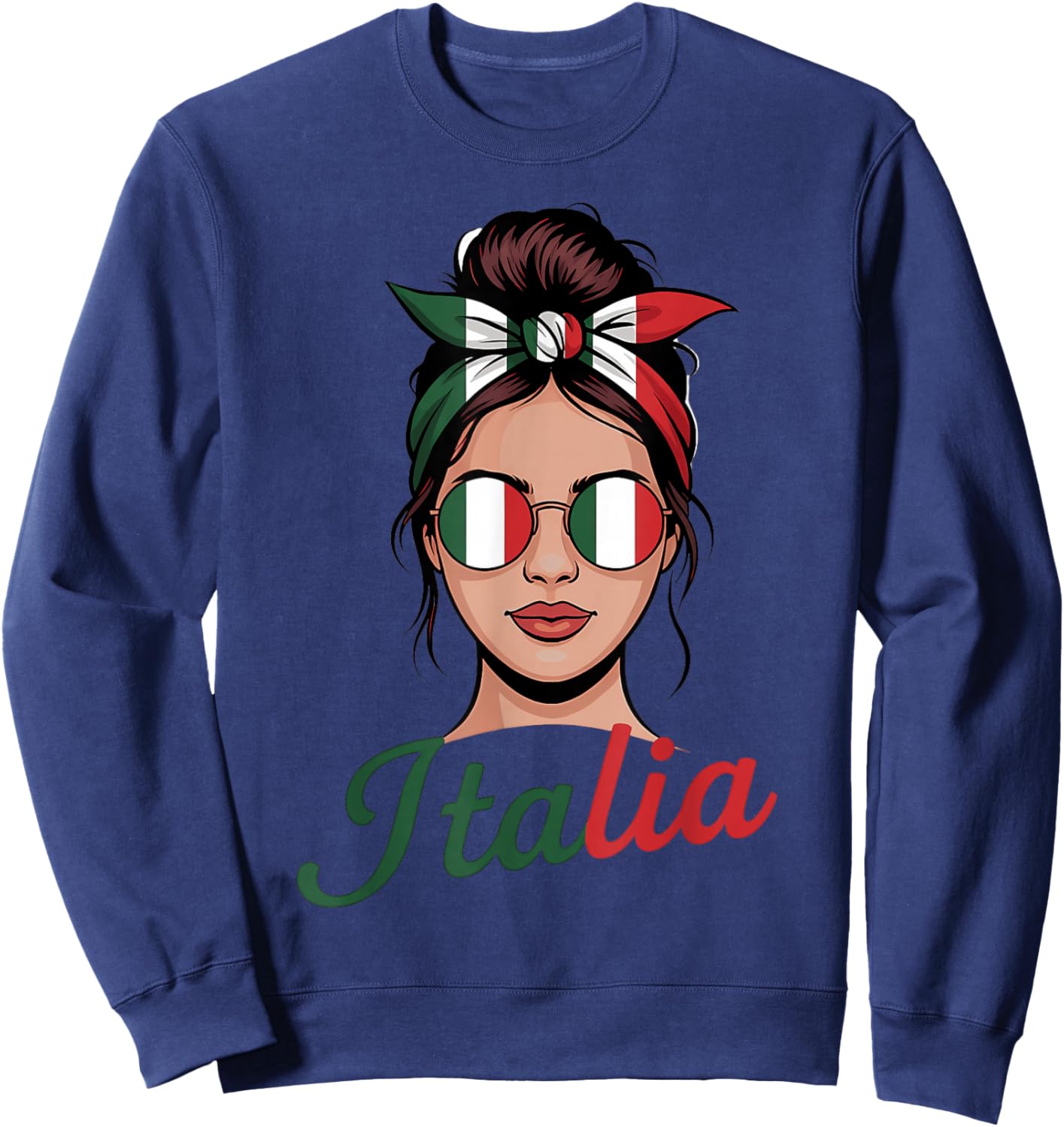 Drapeau de l'Italie Racines Italiennes Sweatshirt - Sweatshirt | Navy