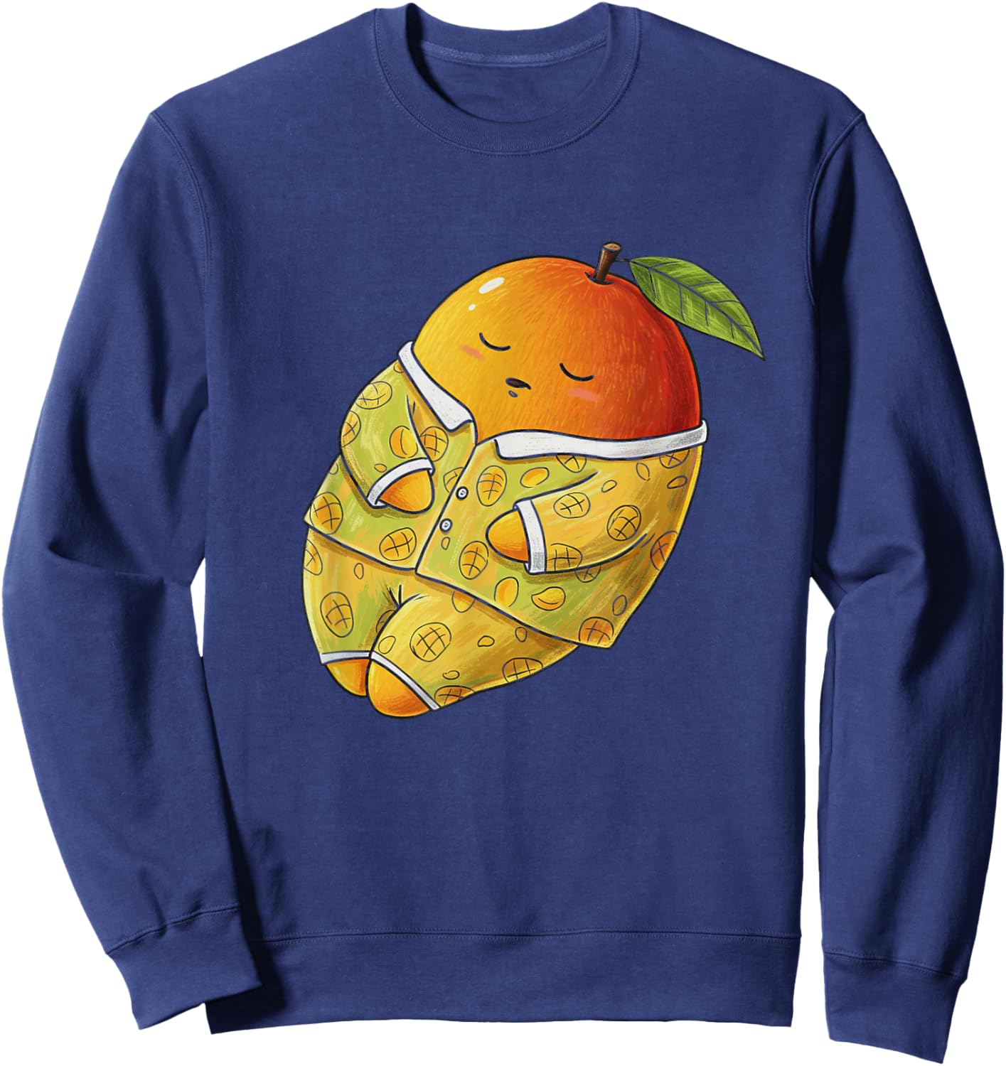 Funny Sleepy Mango Pajama Men Kids Sweatshirt - Sweatshirt | Navy