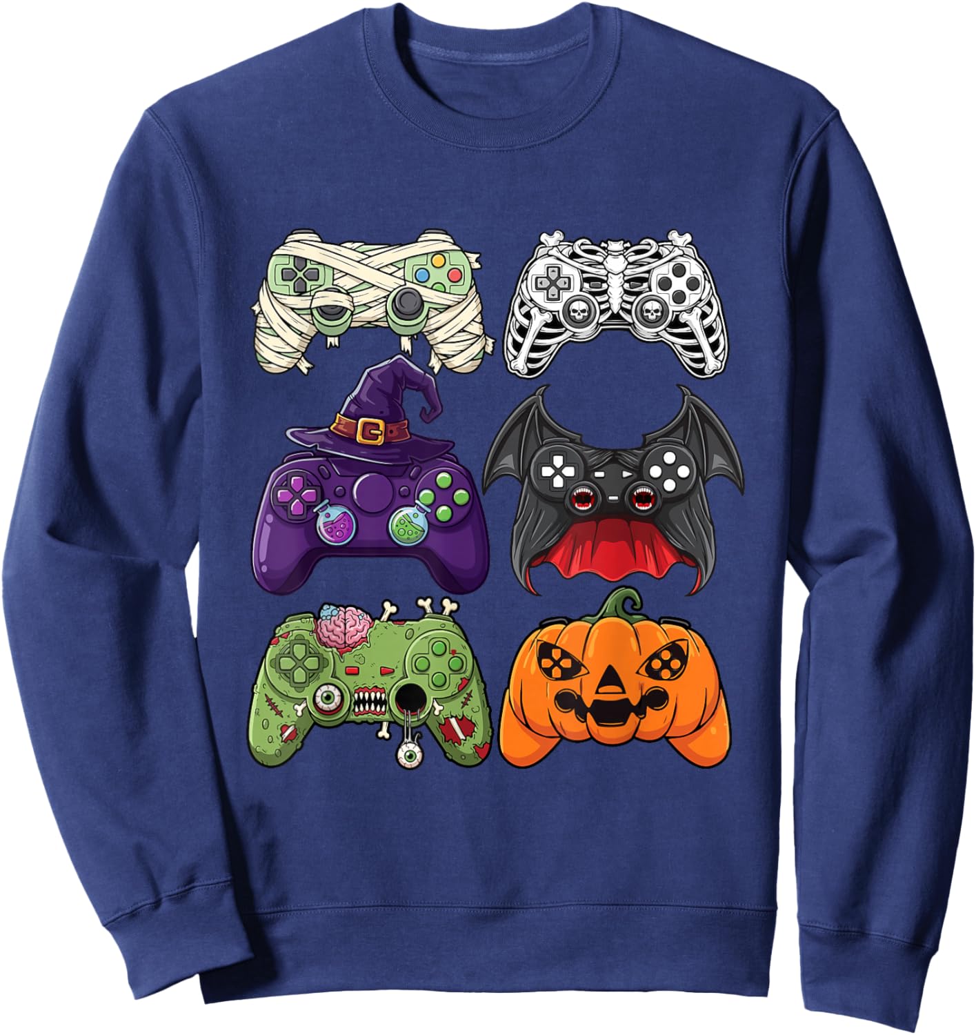 Halloween Gaming Controllers - Spooky Gamer Video Game Lover Sweatshirt - Sweatshirt | Navy
