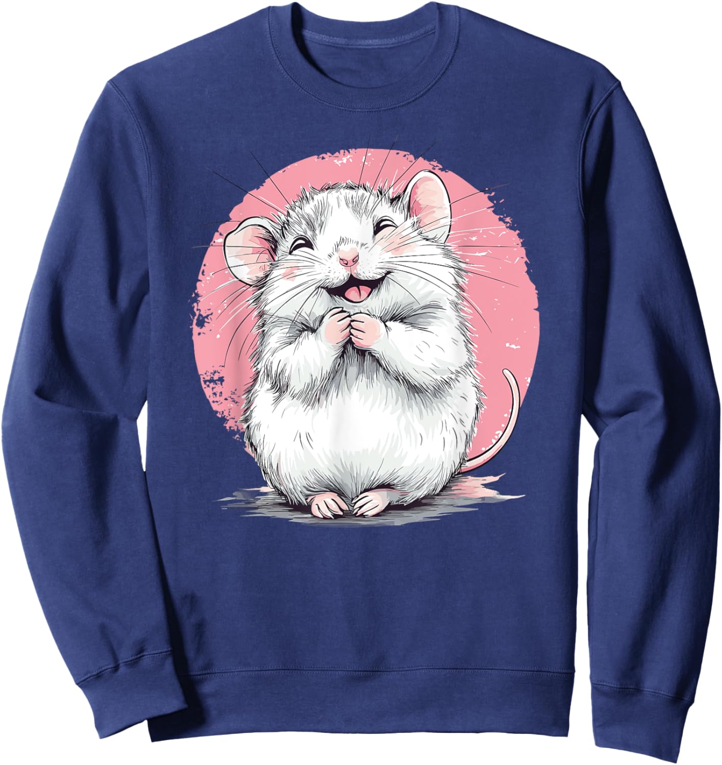 Adorable Mouse With Happy Face Sweatshirt - Sweatshirt | Navy