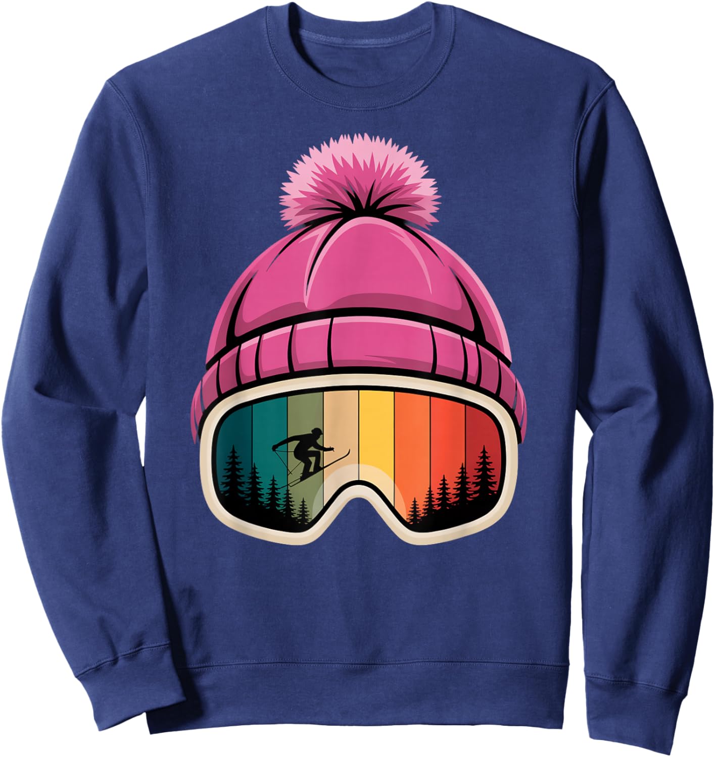 Skier Apres Ski Hat Ski Goggles Winter Sports Sweatshirt - Sweatshirt | Navy