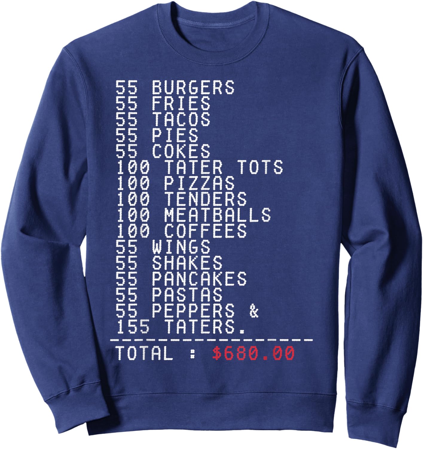 55 Burgers 55 Fries I Think You Should Leave Funny Sweatshirt - Sweatshirt | Navy