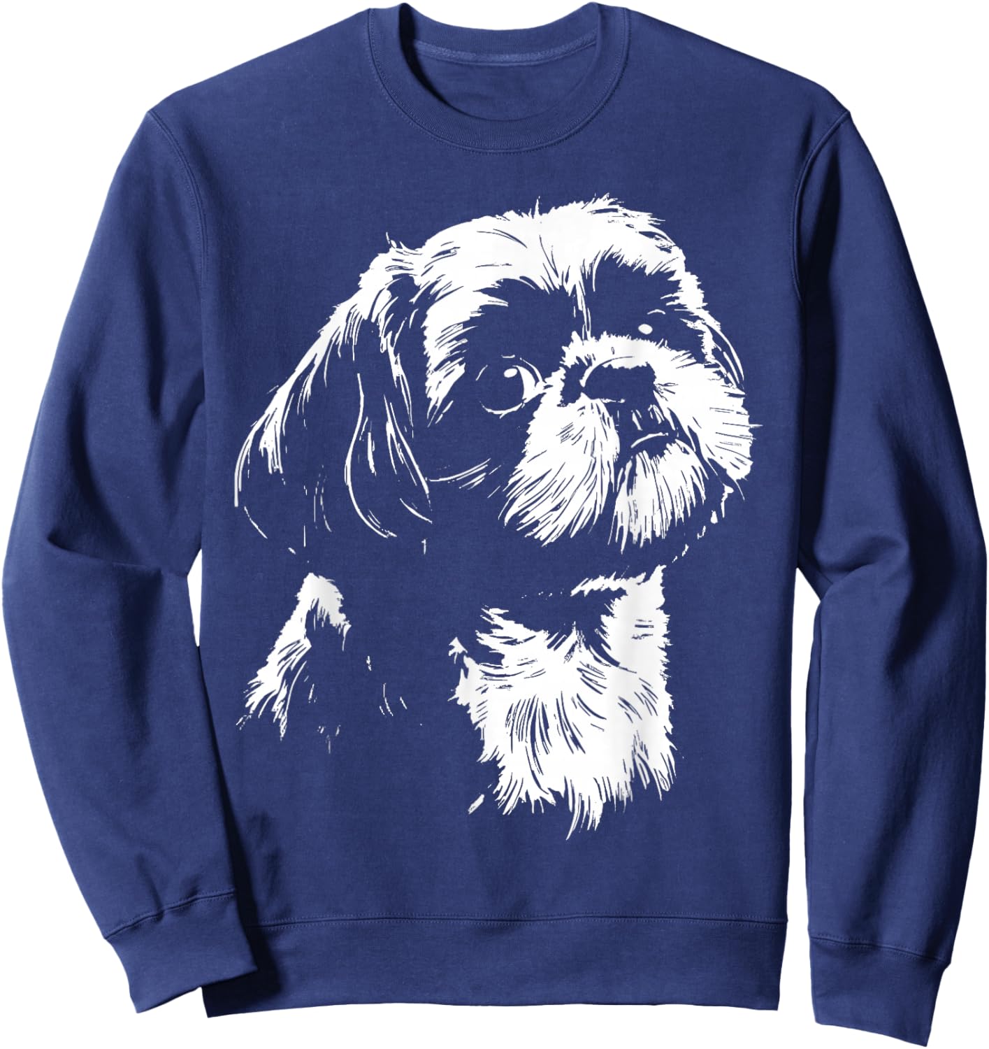 Cute Shih Tzu Lover Cute Dog Lover Dog Mom Dog Dad Sweatshirt - Sweatshirt | Navy
