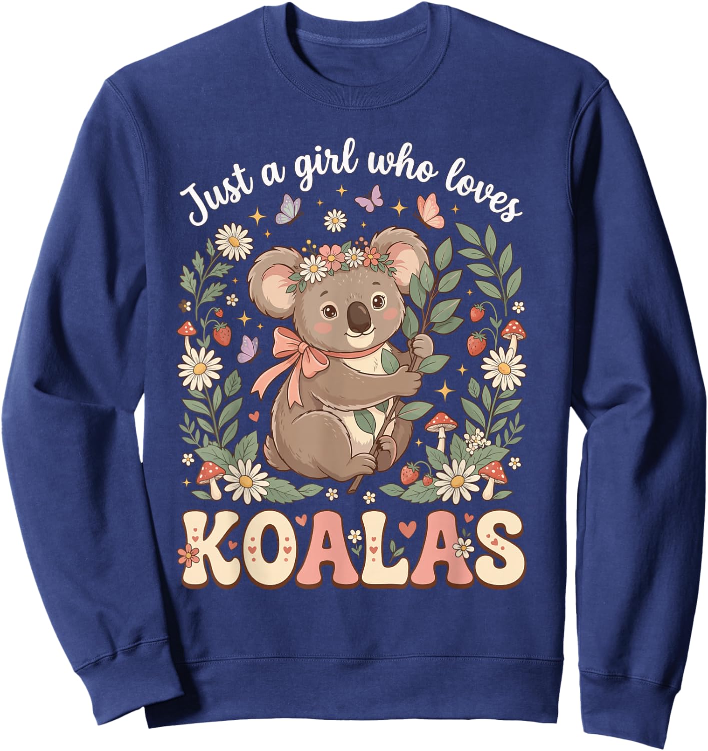 Just A Girl Who Loves Koalas Couronne de Fleurs en Forme d'ours Koala Sweatshirt - Sweatshirt | Navy