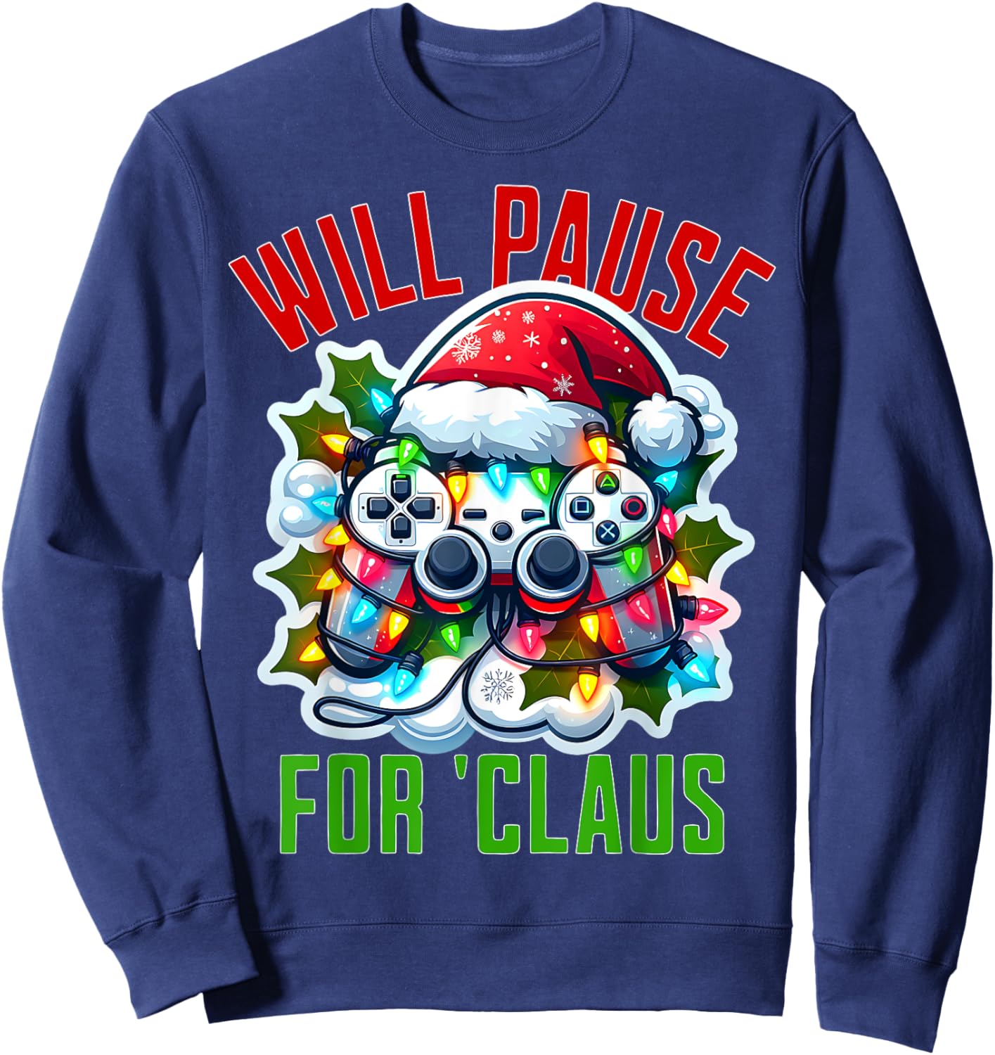Funny Gamer Christmas Boys Teens Gaming Xmas Kids Video Game Sweatshirt - Sweatshirt | Navy