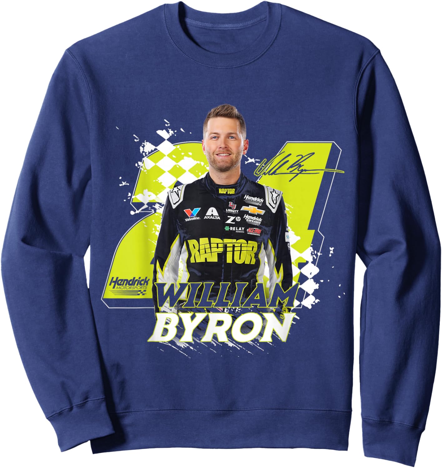 William Byron 24 Racing Fan Graphic Sweatshirt - Sweatshirt | Navy
