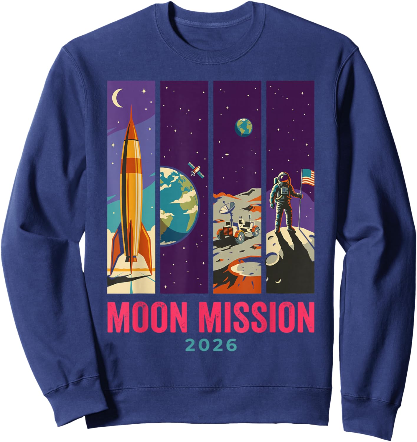 Rocket Launch and Astronaut Sweatshirt - Sweatshirt | Navy