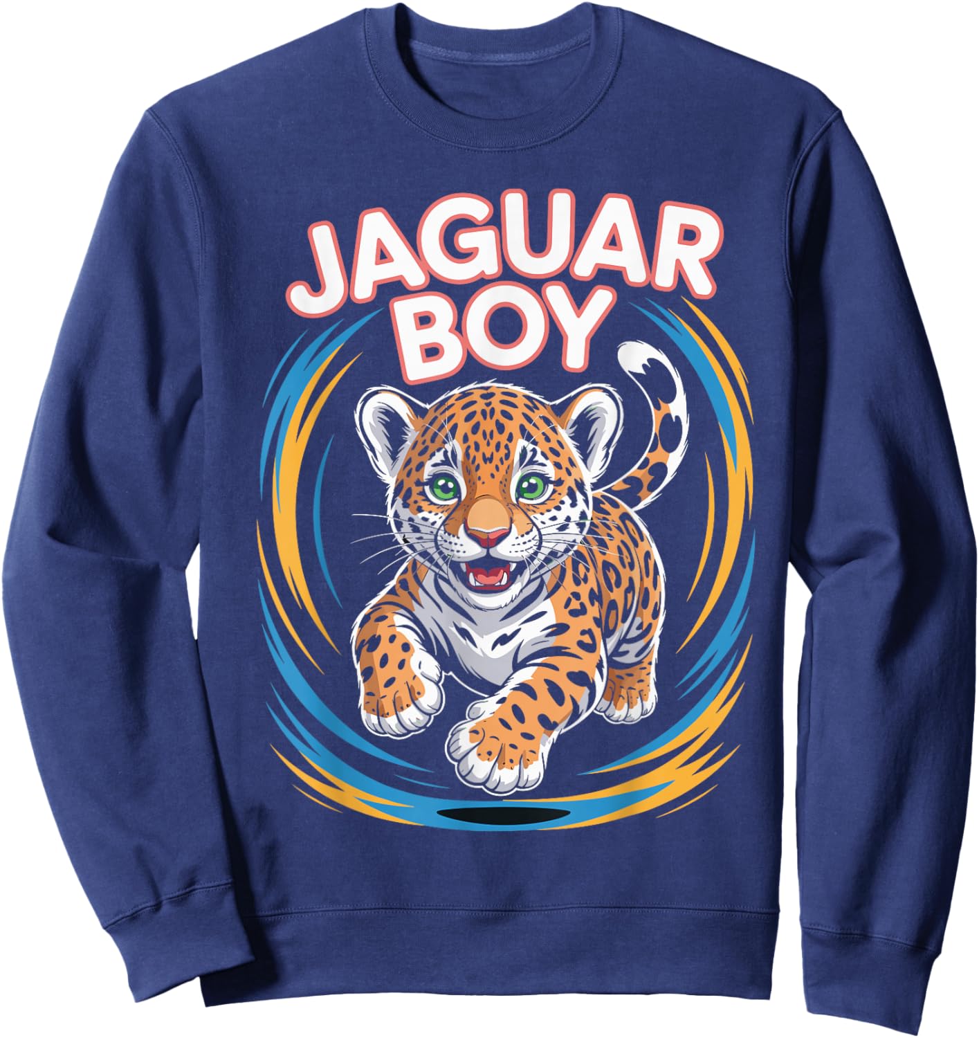 Retro Art Jungle Themed Sweatshirt - Sweatshirt | Navy