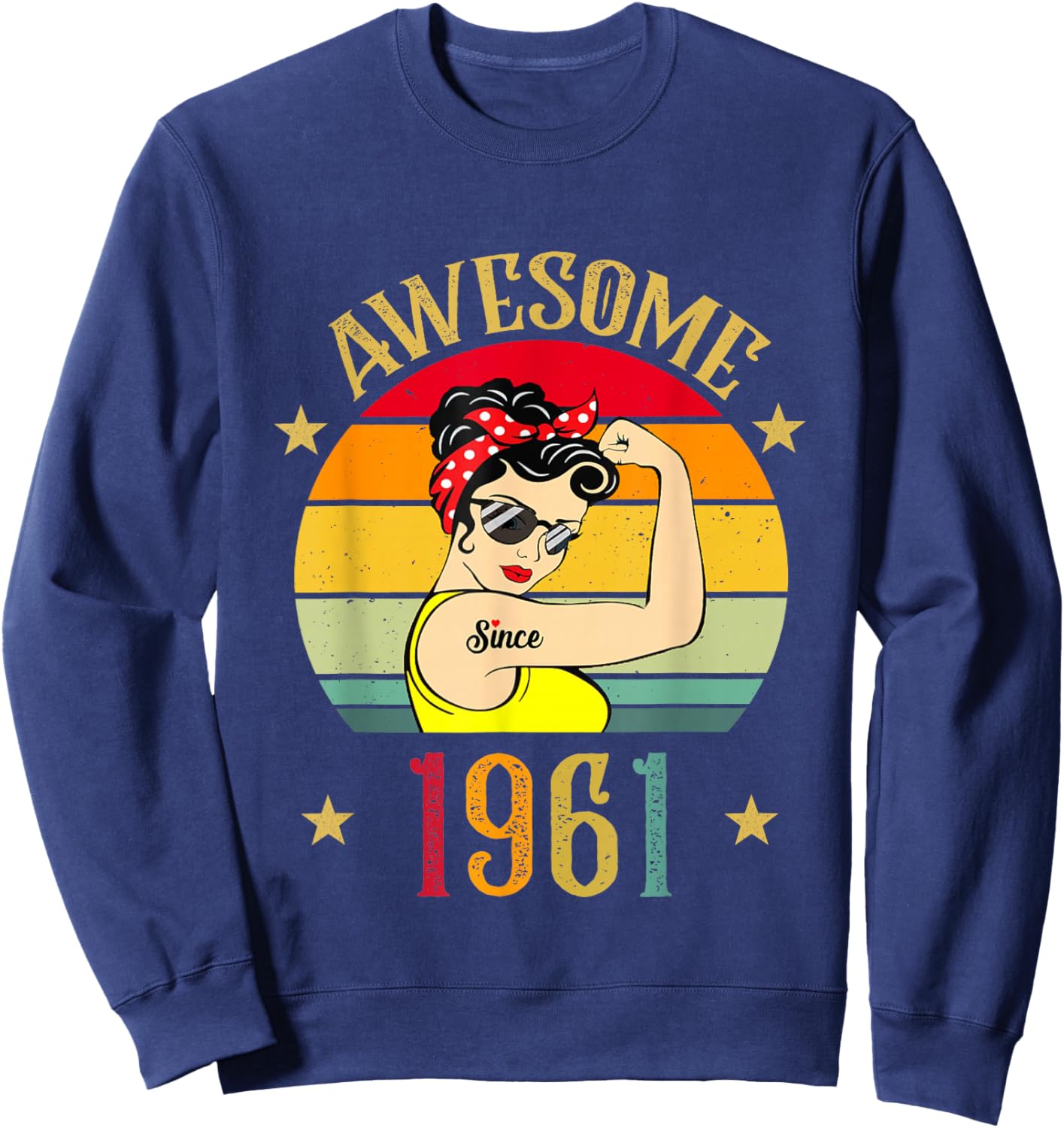 Vintage 1961 Cadeaux d'anniversaire pour Femmes 65 Ans né 1961 Sweatshirt - Sweatshirt | Navy