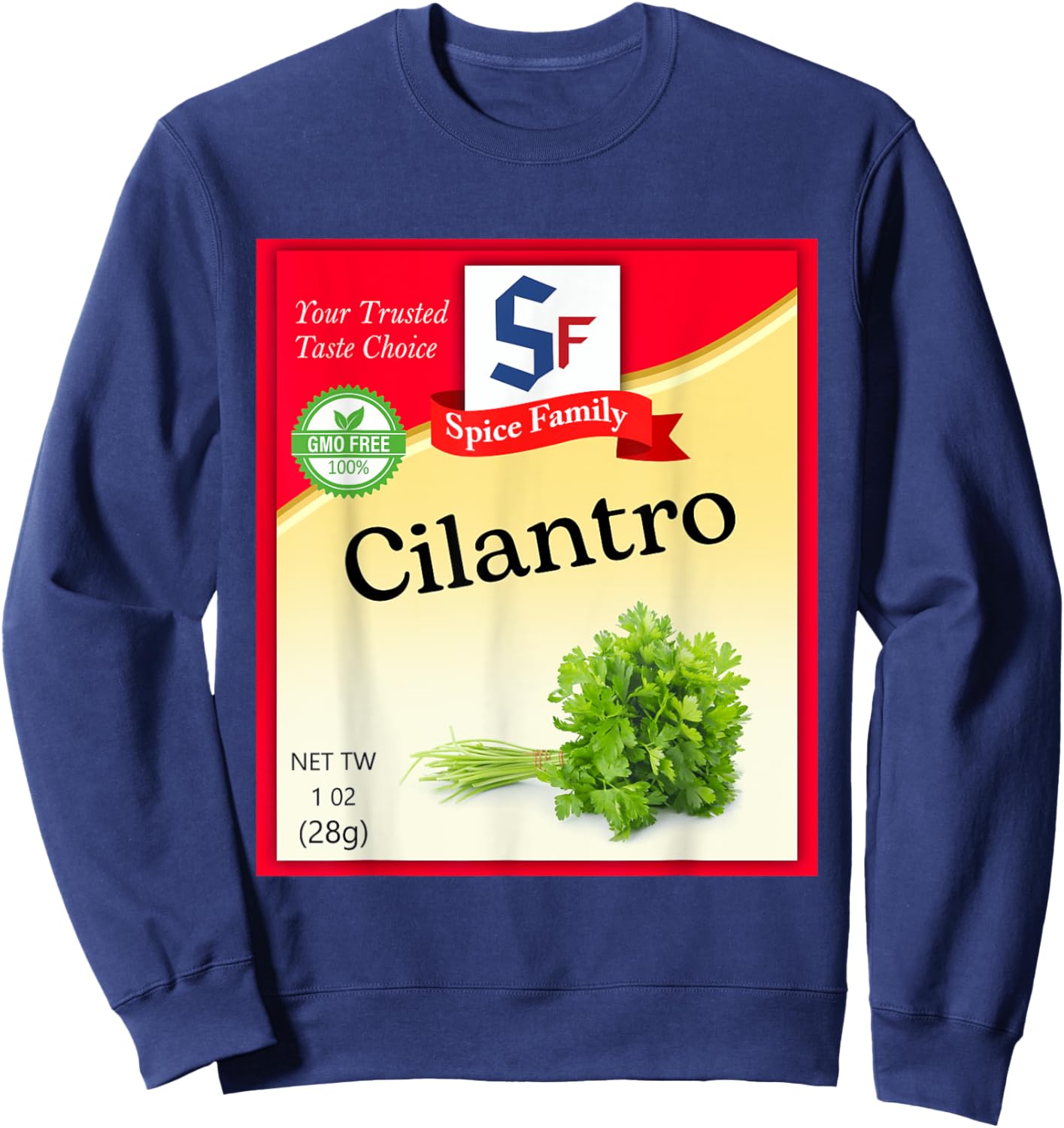 Cilantro Condiment Costume Holiday Spice Costumes Sweatshirt - Sweatshirt | Navy