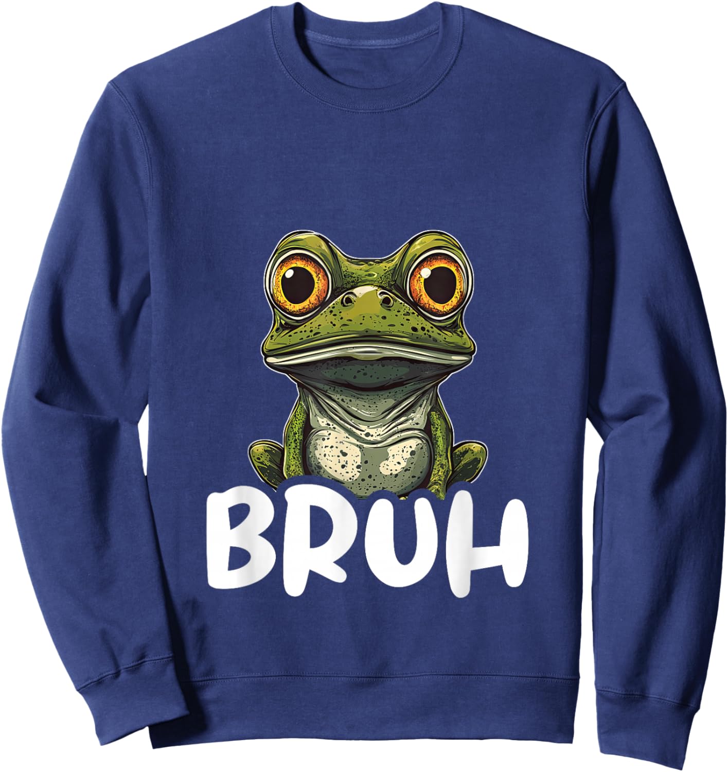 Frog Lover Bruh Funny Frog Sweatshirt - Sweatshirt | Navy