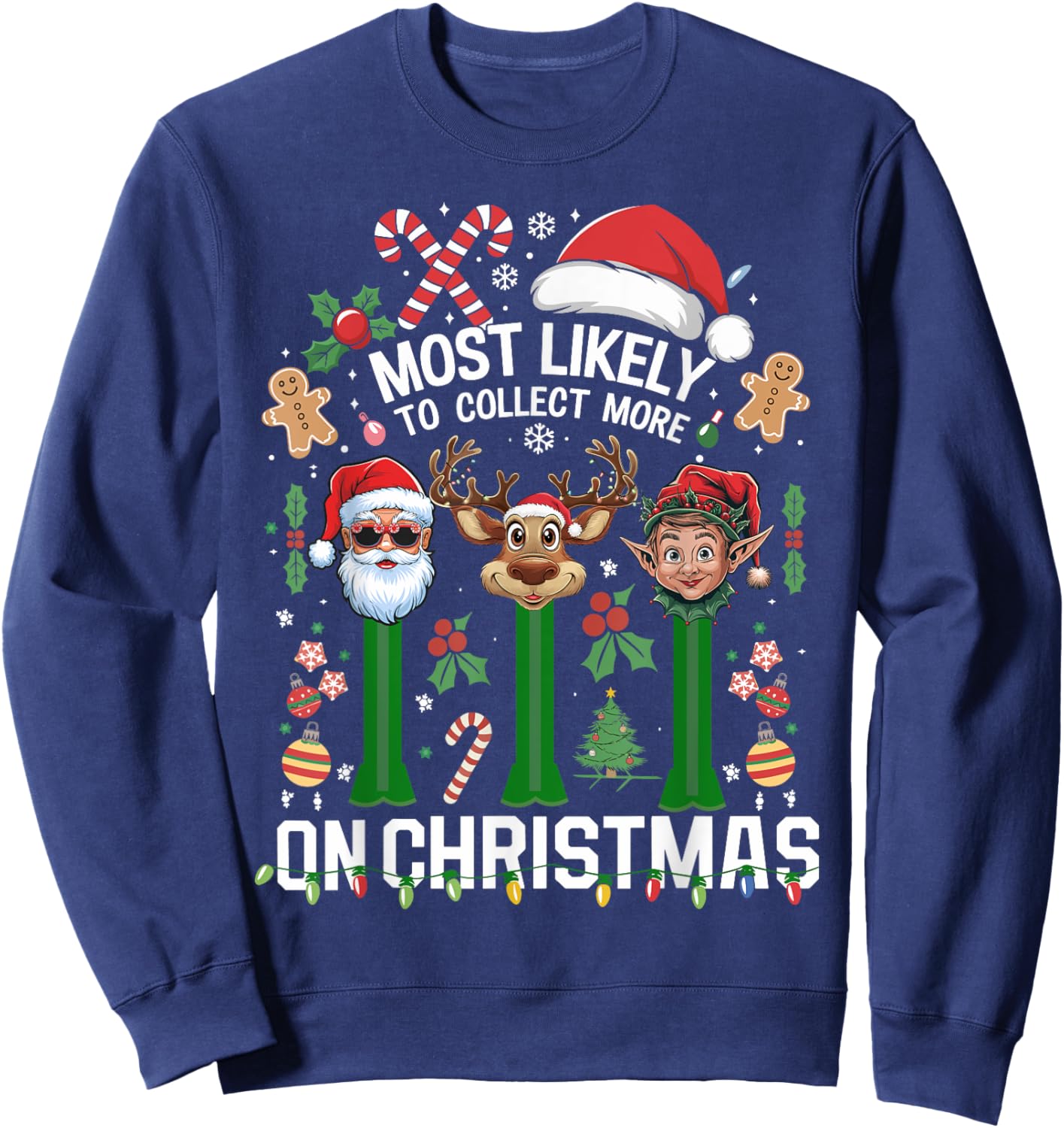 Xmas We Collect More On Christmas Sweatshirt - Sweatshirt | Navy