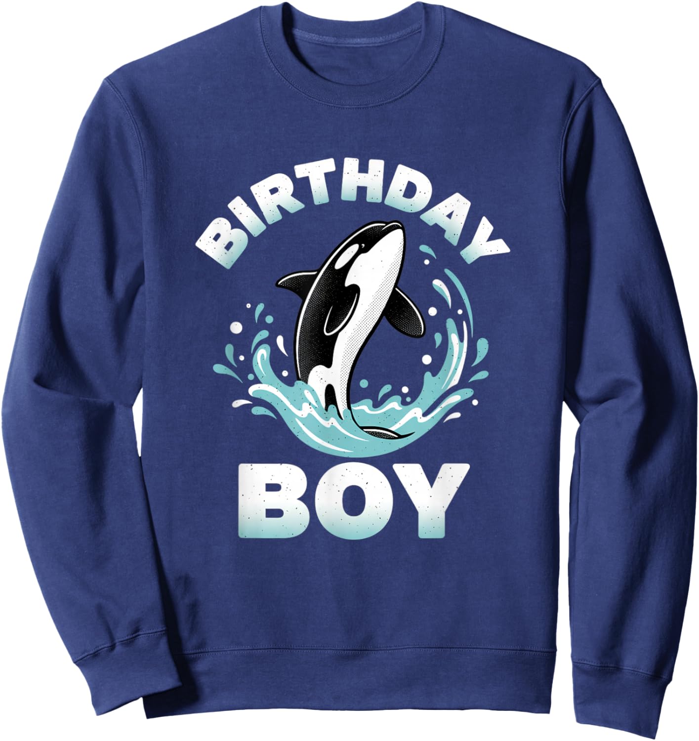 Whale Orca Whale Birthday Boy, Kids Ocean & Marine Life Fan Sweatshirt - Sweatshirt | Navy