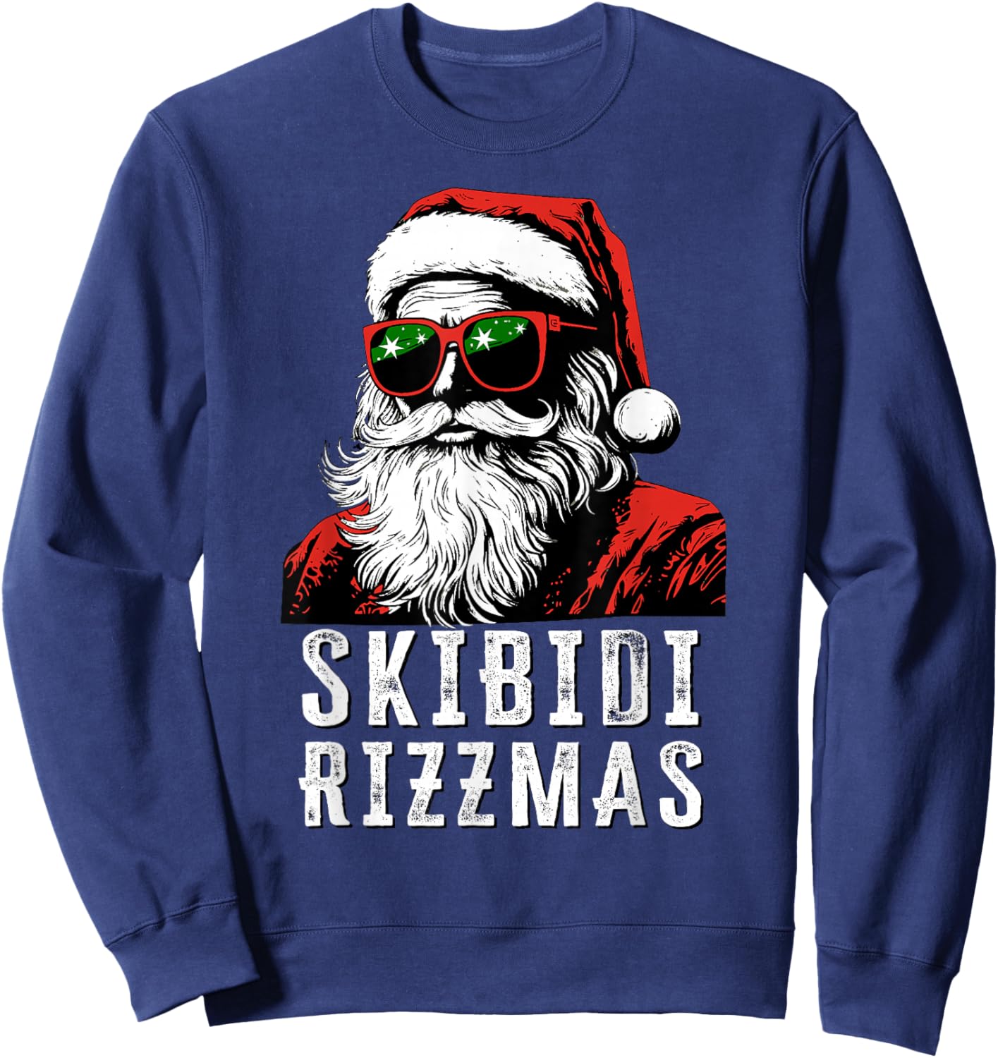Skibidi Rizzmas Christmas Rizz Santa Claus Charisma Kid Cool Sweatshirt - Sweatshirt | Navy