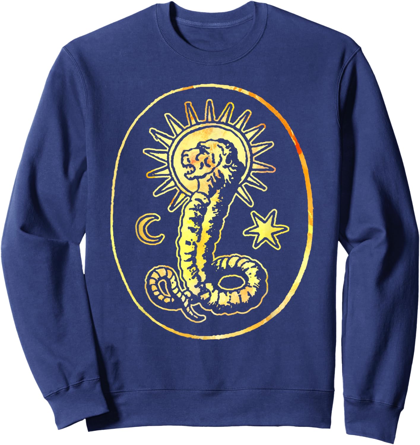Gnostic Demiurge Chnoubis Abraxas Gnosis Lion Serpent Sweatshirt - Sweatshirt | Navy