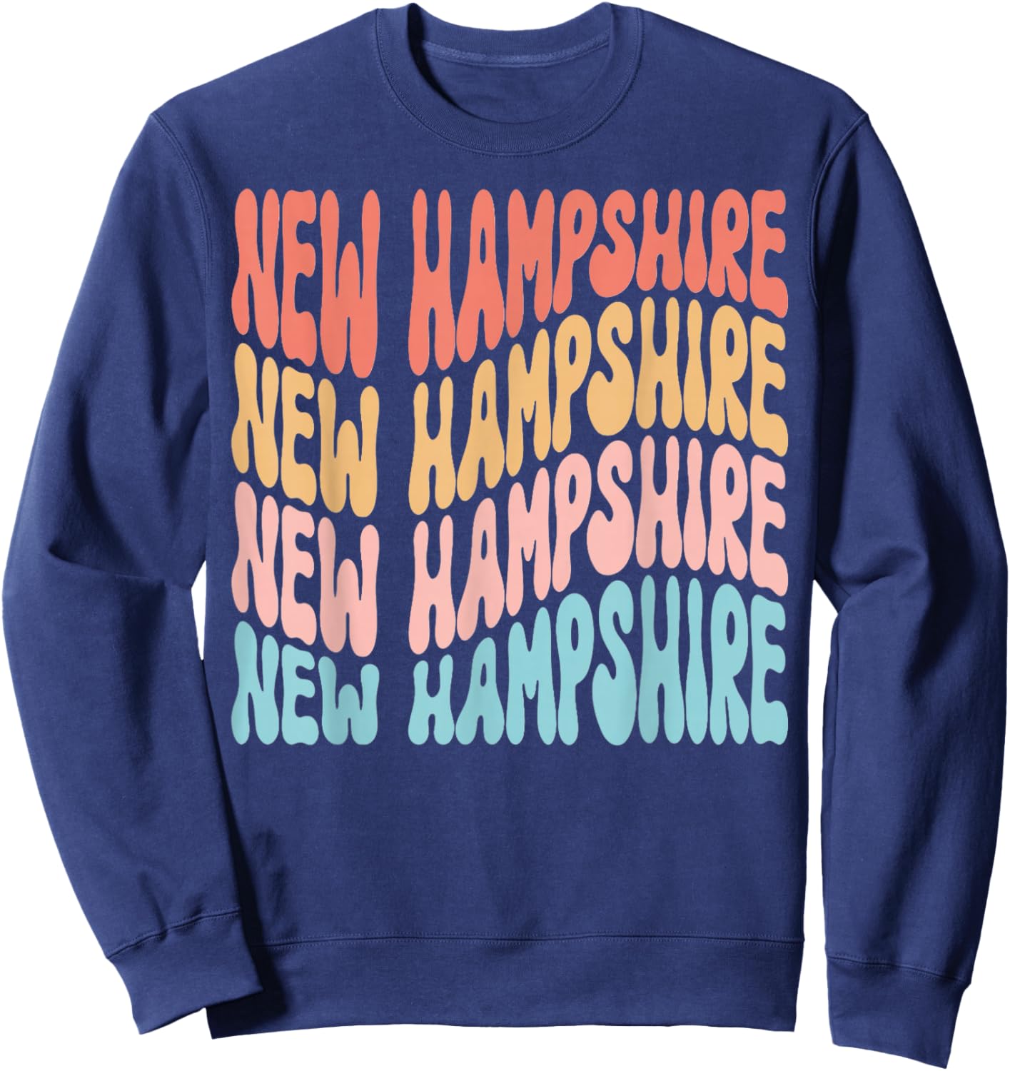 Funny Cute Retro Graphic Men Women & Kids New Hampshire Sweatshirt - Sweatshirt | Navy
