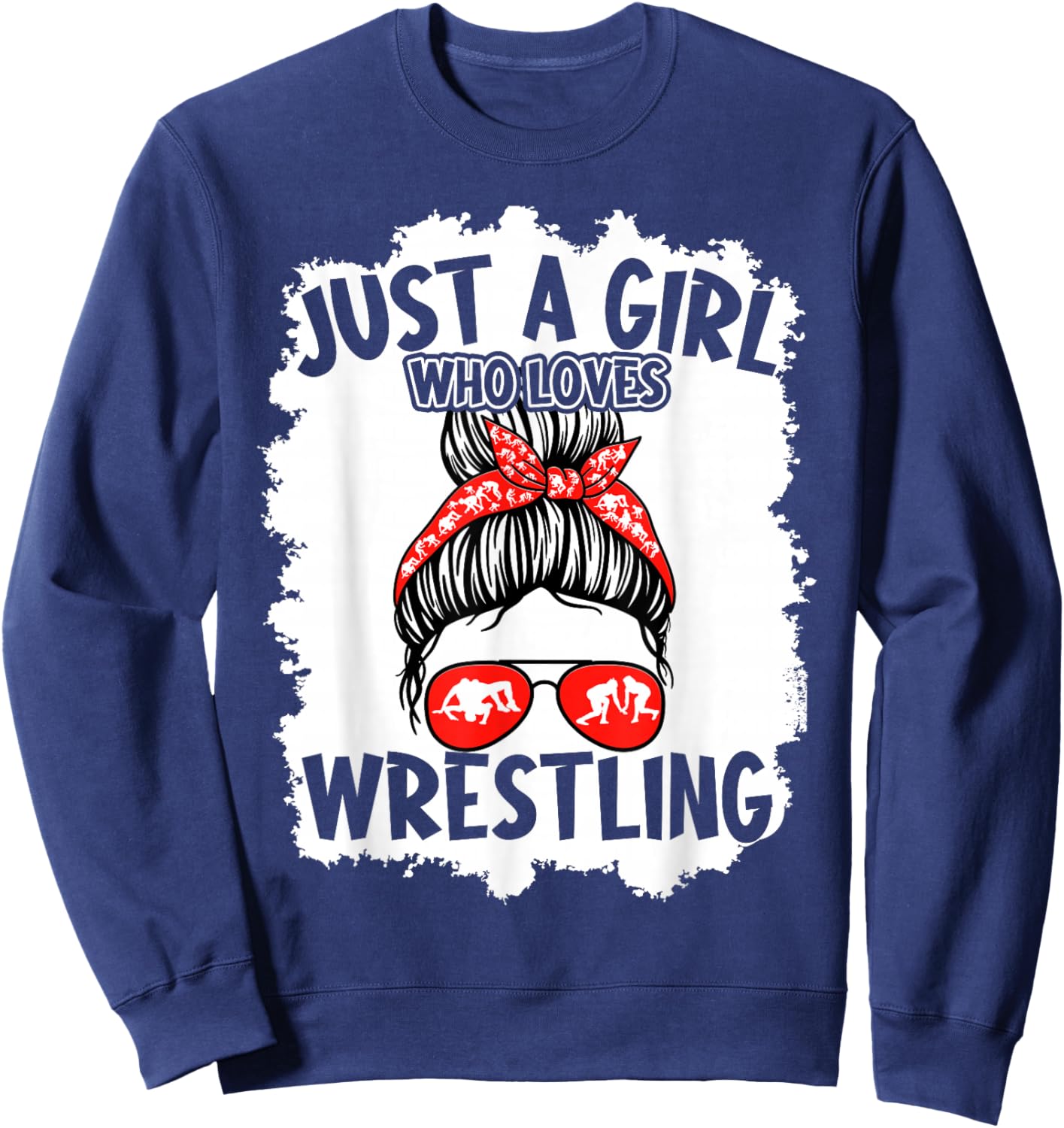 Just A Girl Who Loves Wrestling Wrestler Girls Kids Sweatshirt - Sweatshirt | Navy