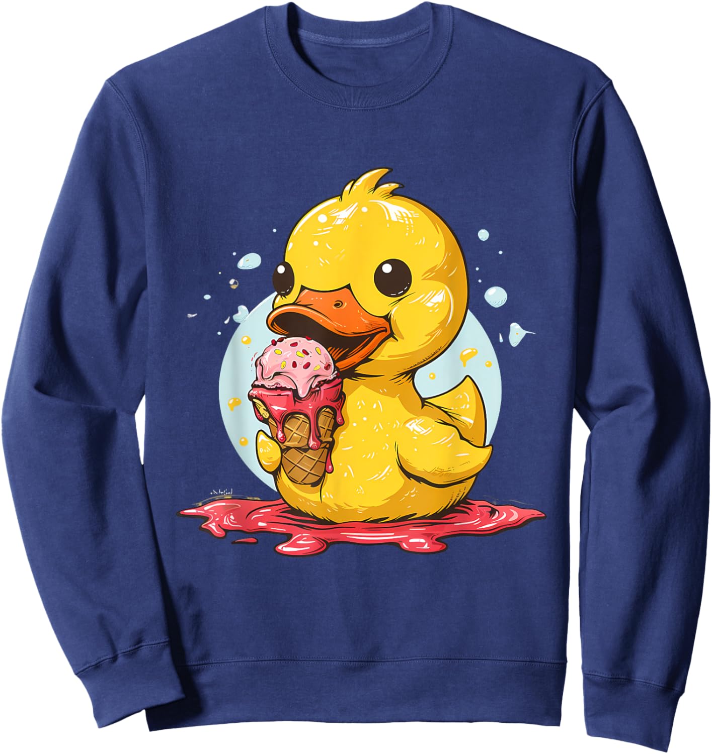 Rubber Duck Ice Cream Lover Ice Cream Party Rubber Duckie Women Kids Sweatshirt - Sweatshirt | Navy