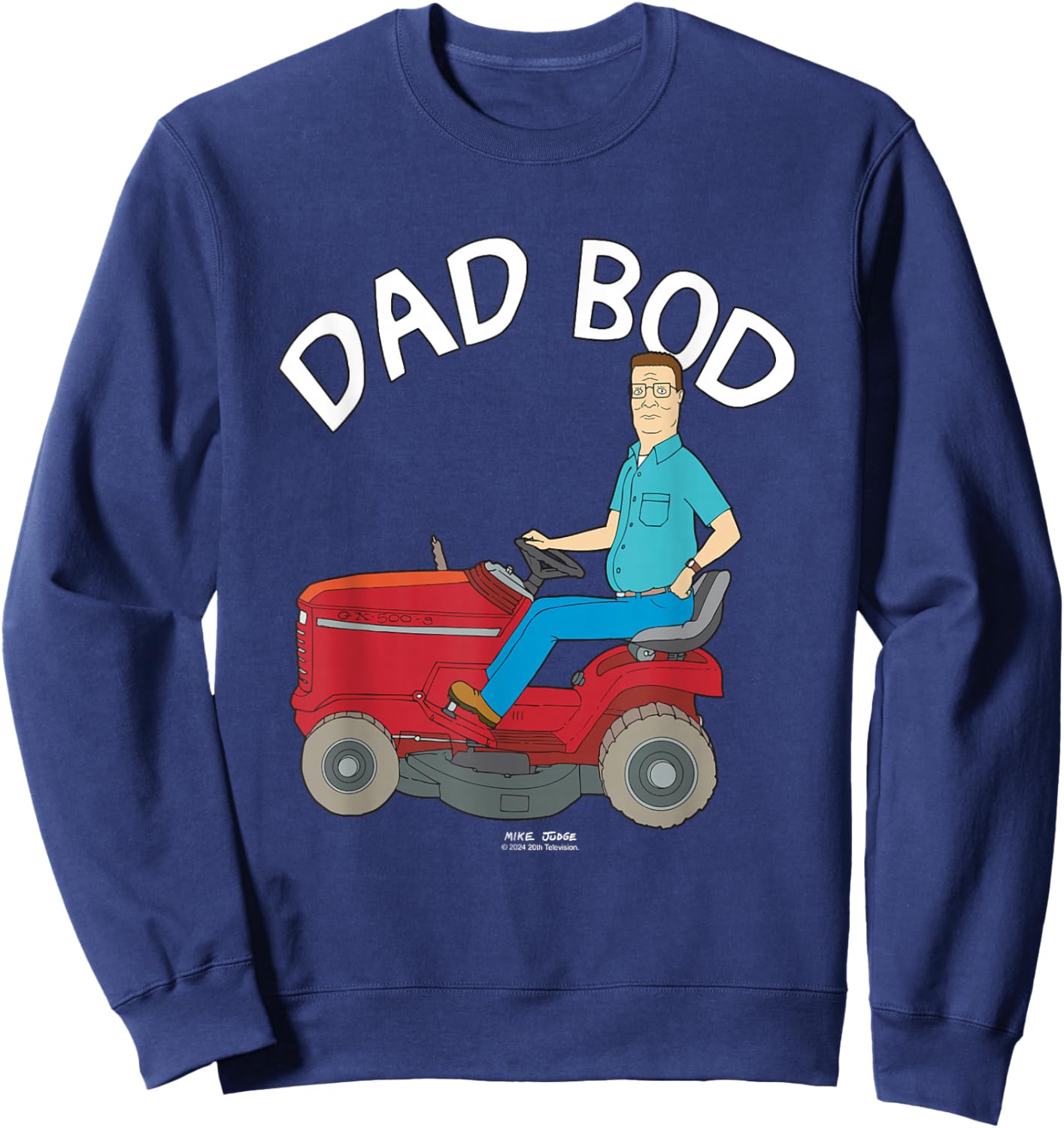 King Of The Hill Iconic Hank Hill Father's Day Dad Bod Logo Sweatshirt - Sweatshirt | Navy