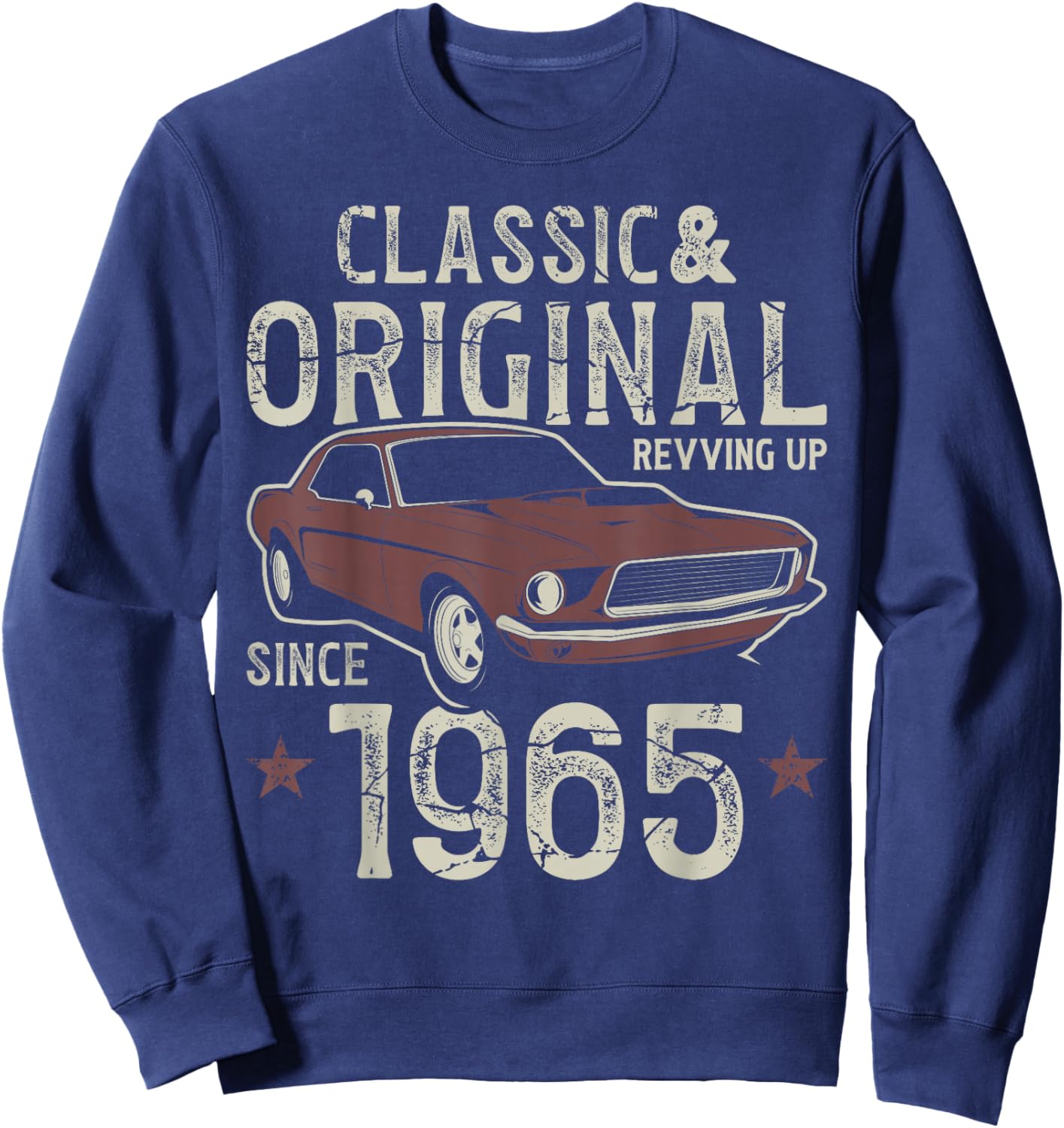 60th Birthday Born 1965 Classic Car Sweatshirt - Sweatshirt | Navy