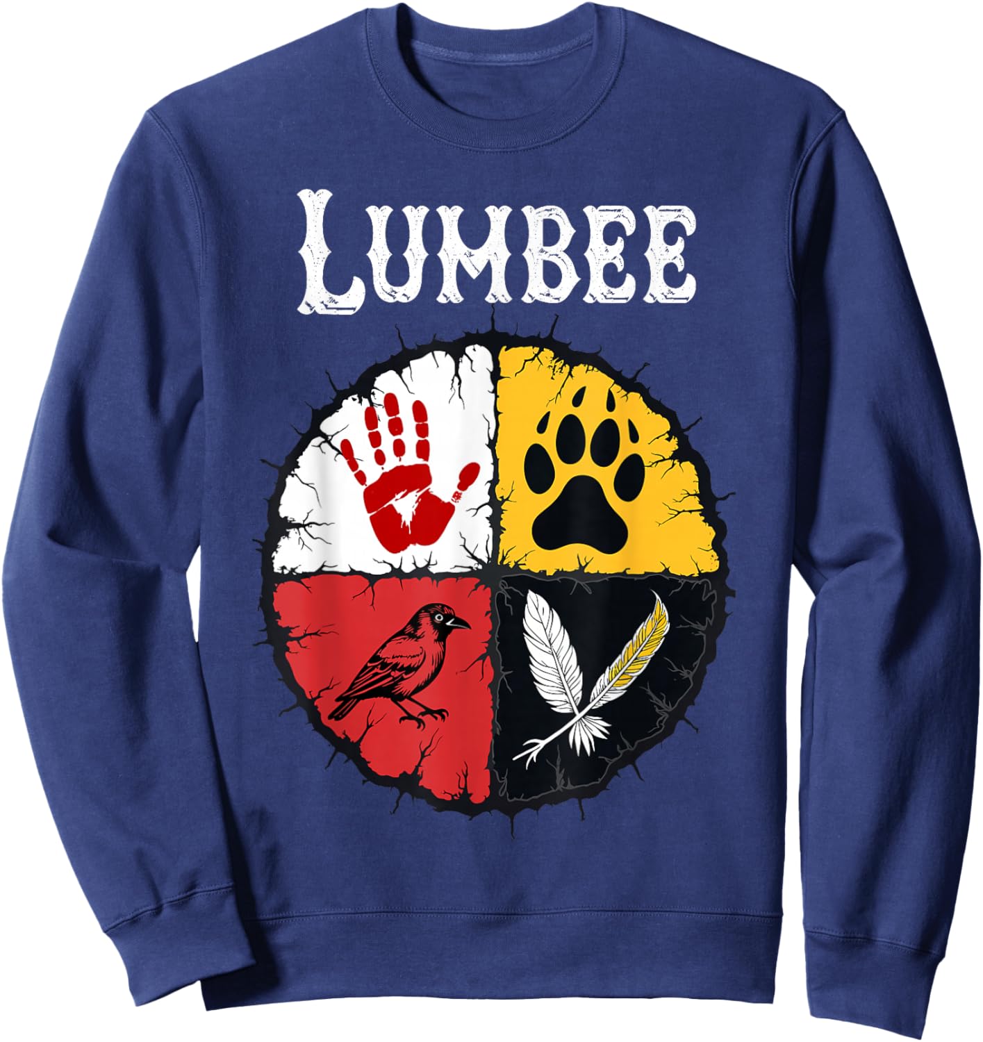 Lumbee Tribe Native American Medicine Wheel Sweatshirt - Sweatshirt | Navy