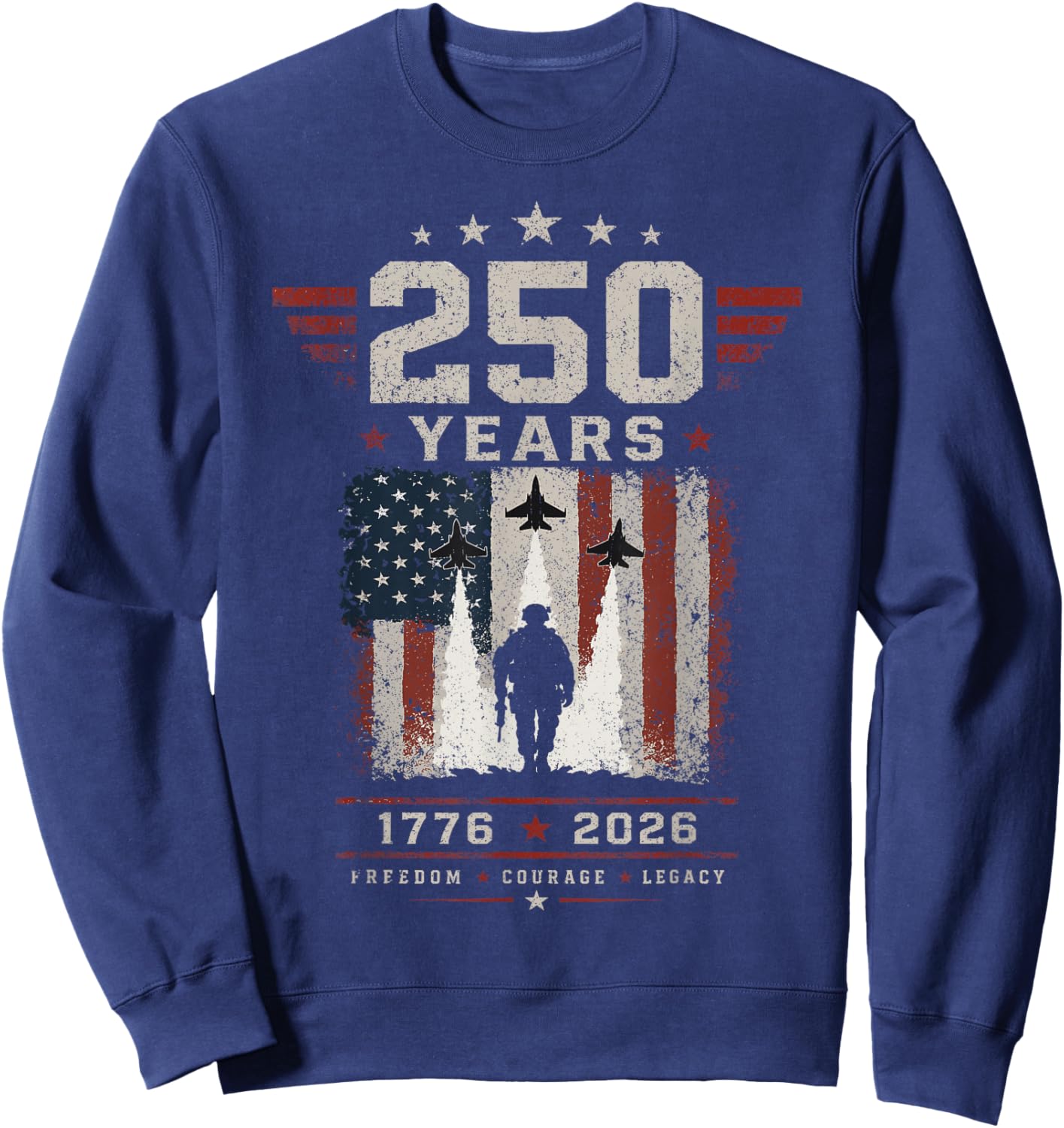 250 Anniversary USA 250th American 250 Years 4th July 2026 Sweatshirt - Sweatshirt | Navy