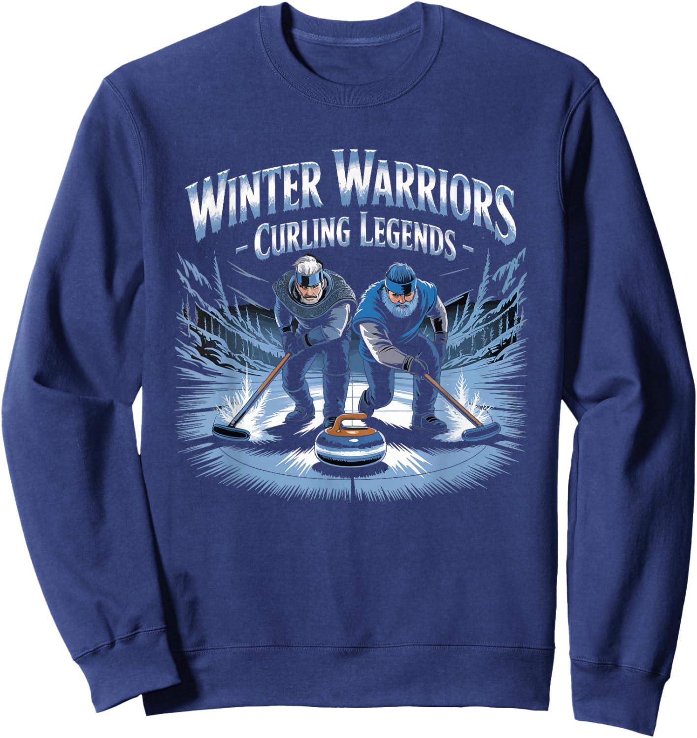 Curling Player Curling Team Warrior Curling Sweatshirt - Sweatshirt | Navy